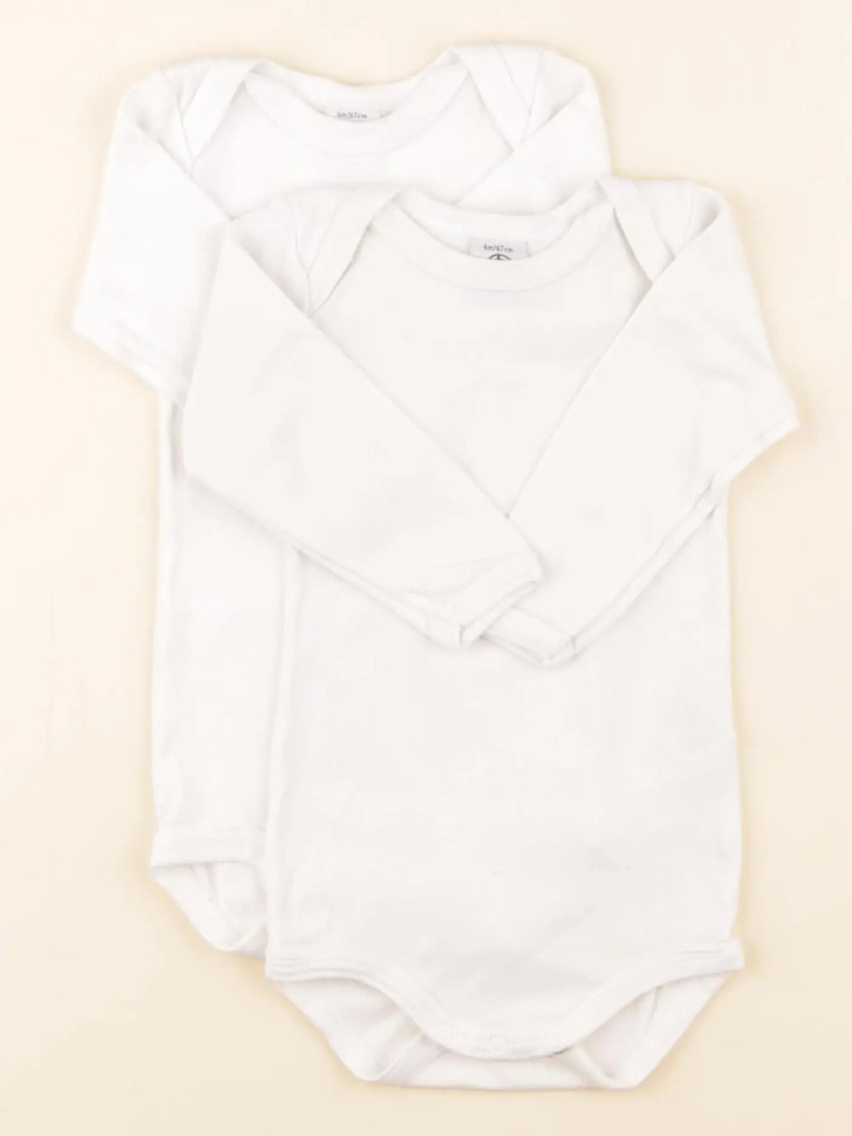 Petit Bateau - lot de 2 bodies en coton blanc - 6 mois