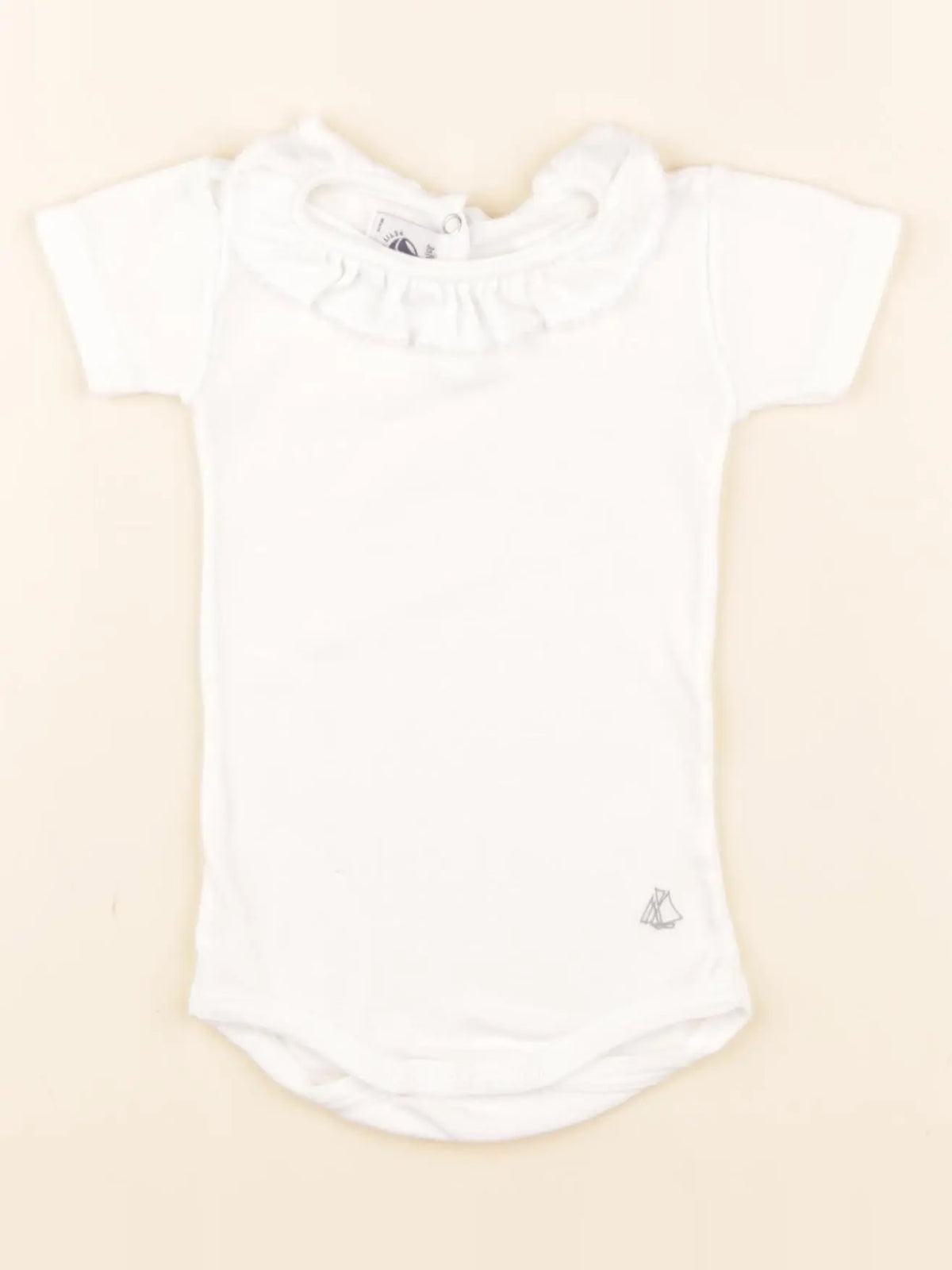 Petit Bateau - body à col blanc - 3 mois