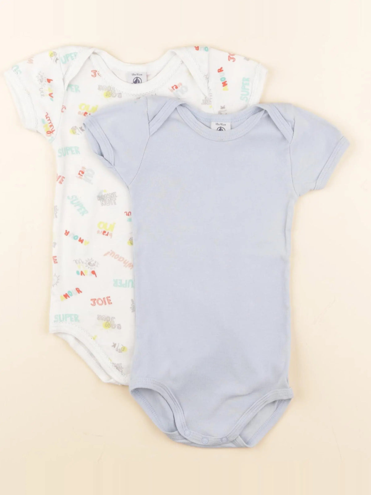 Petit Bateau - lot de 2 bodies en coton multicolore - 18 mois