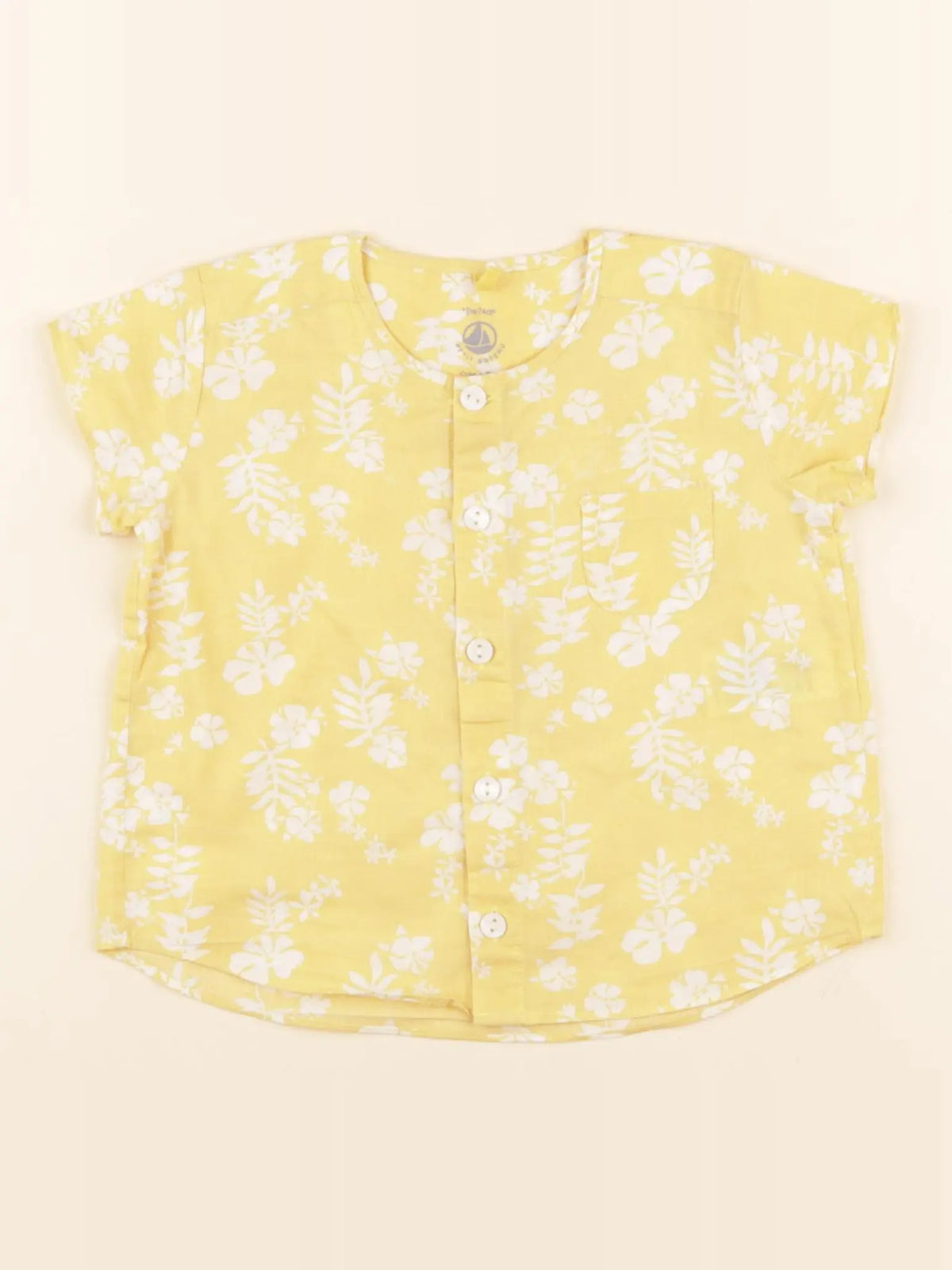 Petit Bateau - chemise jaune - 12 mois