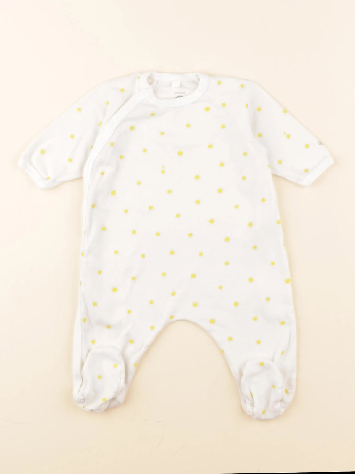 Petit Bateau - pyjama coton jaune, beige - 3 mois