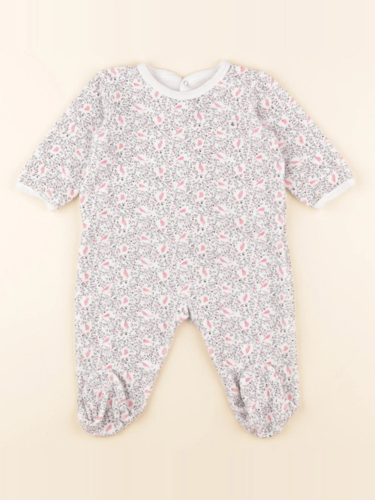 Petit Bateau - pyjama velours multicolore - 6 mois