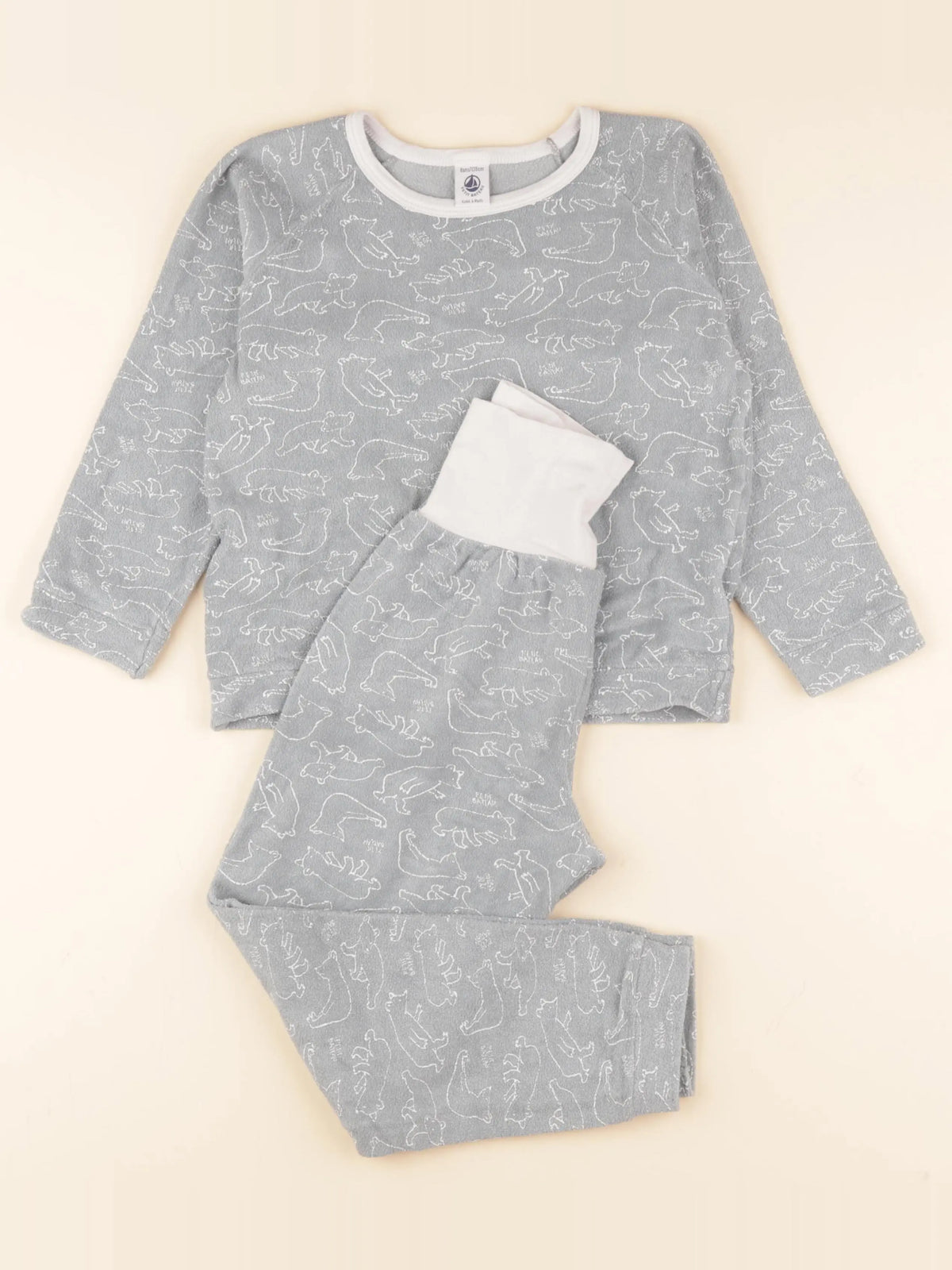 Petit Bateau - pyjama coton bleu - 8 ans