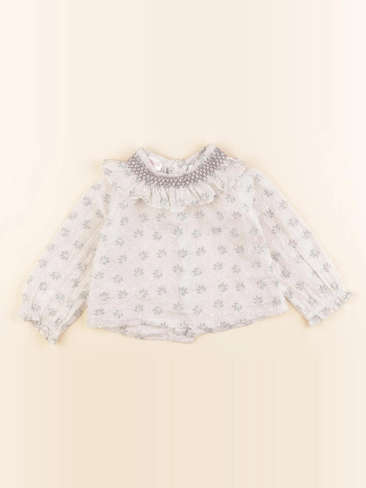 Mango - blouse blanc, bleu - 6/9 mois