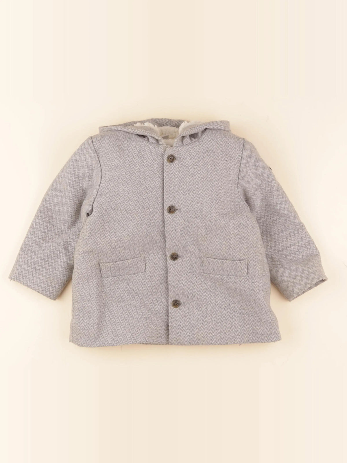 Petit Bateau - manteau gris - 24 mois