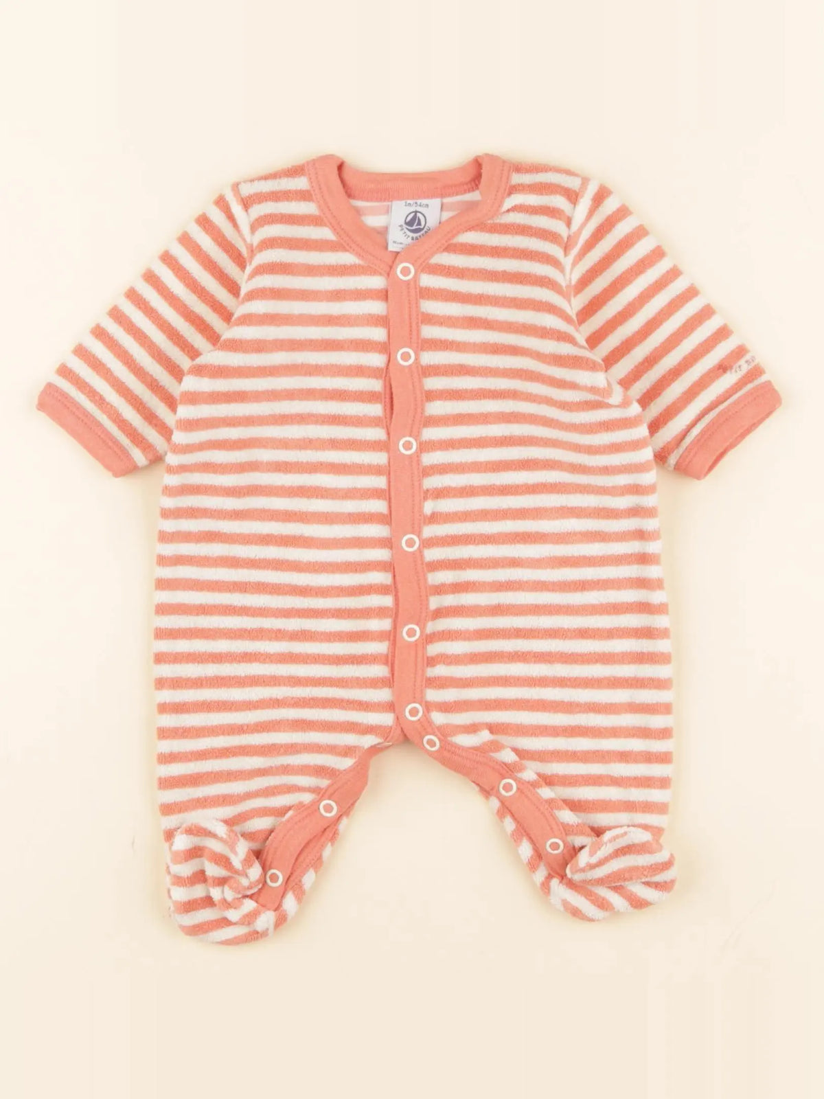 Petit Bateau - pyjama coton orange - 1 mois
