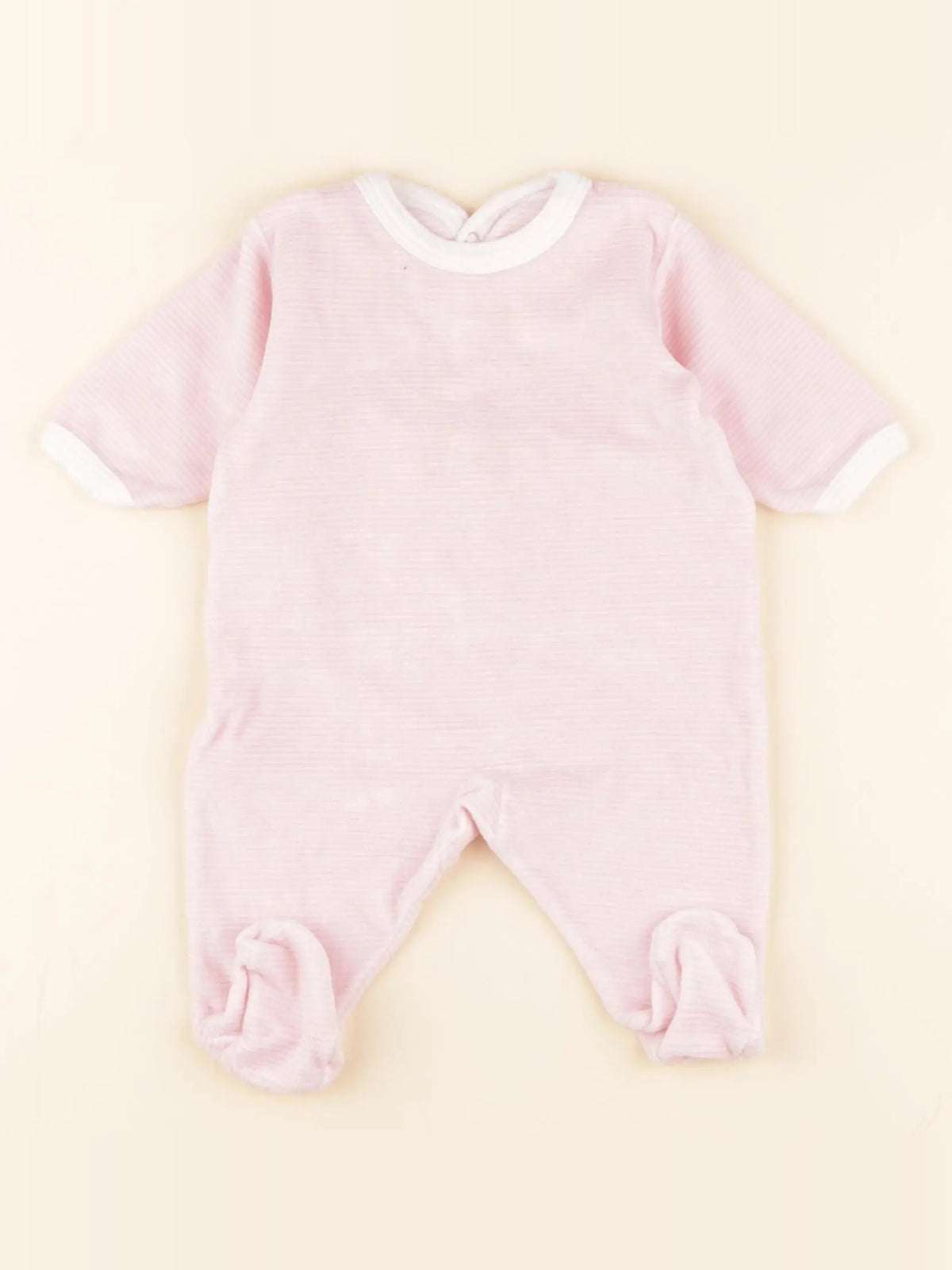 Petit Bateau - pyjama velours rose - 1 mois