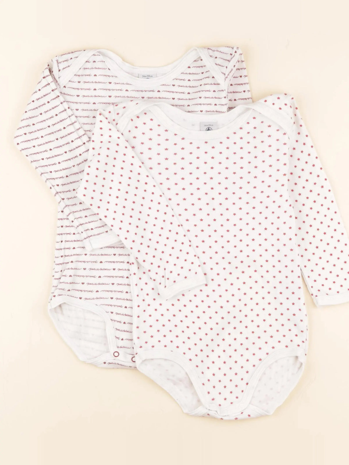 Petit Bateau - lot de 2 bodies en coton blanc - 36 mois