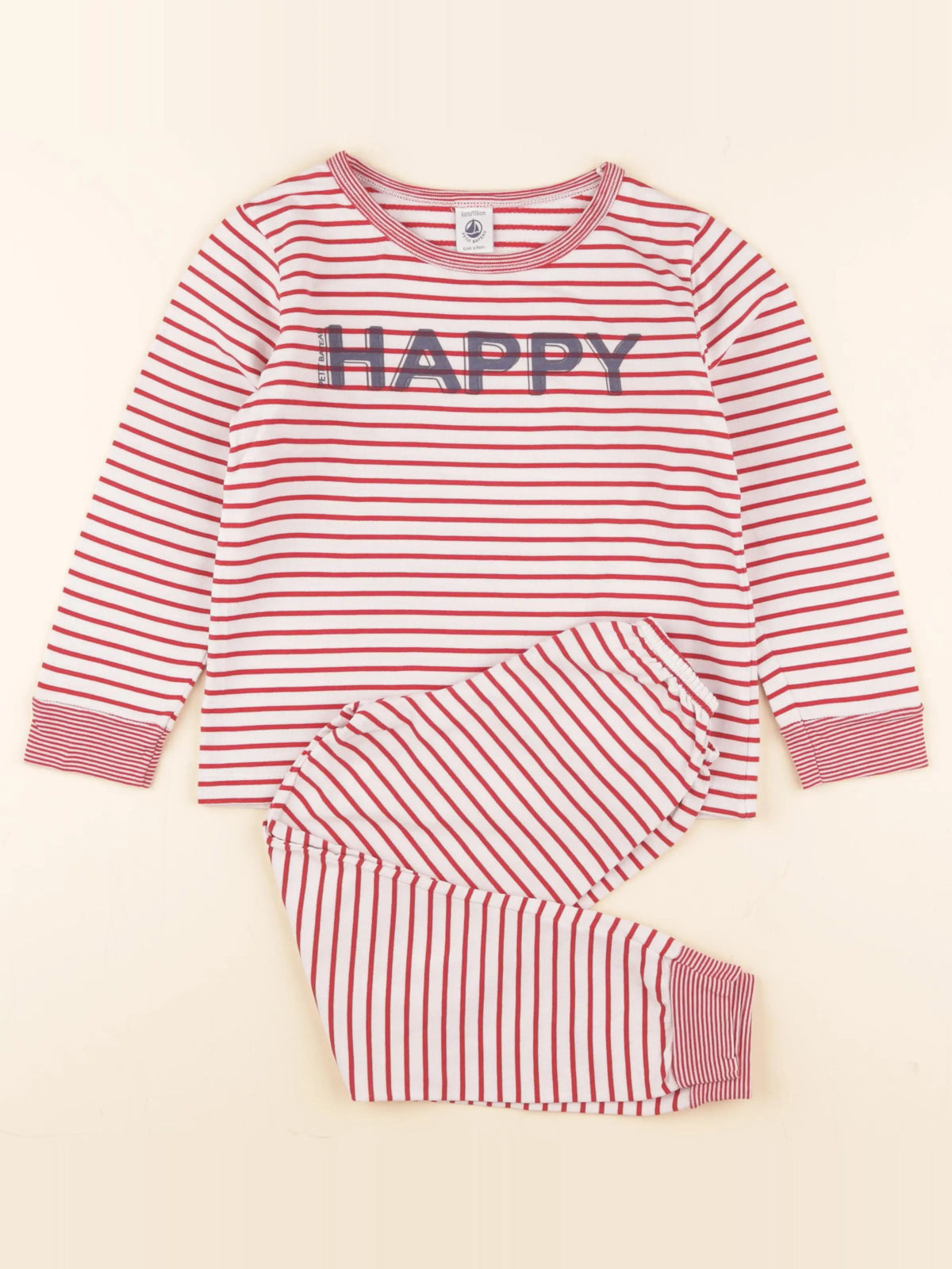 Petit Bateau - pyjama coton blanc - 6 ans