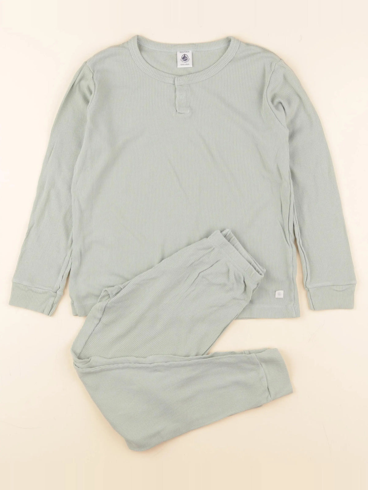 Petit Bateau - pyjama coton vert - 8 ans
