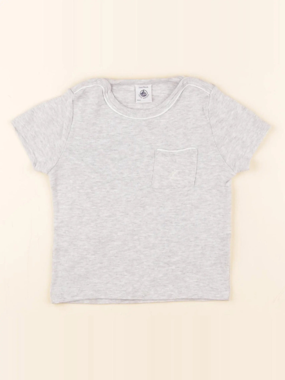 Petit Bateau - tee-shirt gris - 24 mois