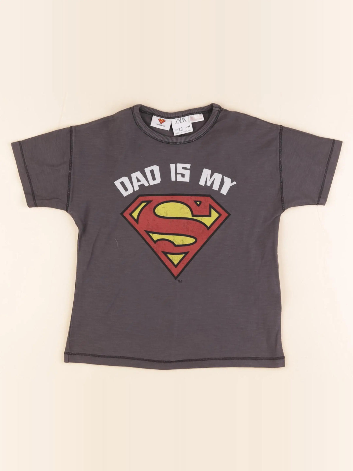 Zara - tee-shirt gris - 2/3 ans