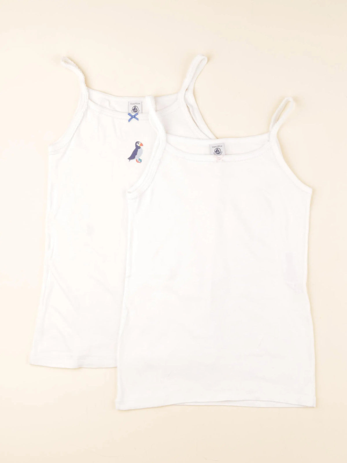 Petit Bateau - lot de 2 maillots de corps blanc - 12 ans