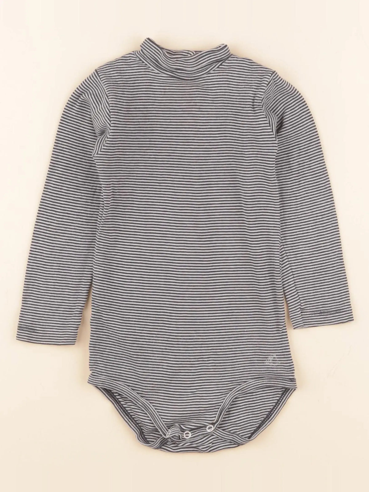 Petit Bateau - body à col bleu, blanc - 24 mois
