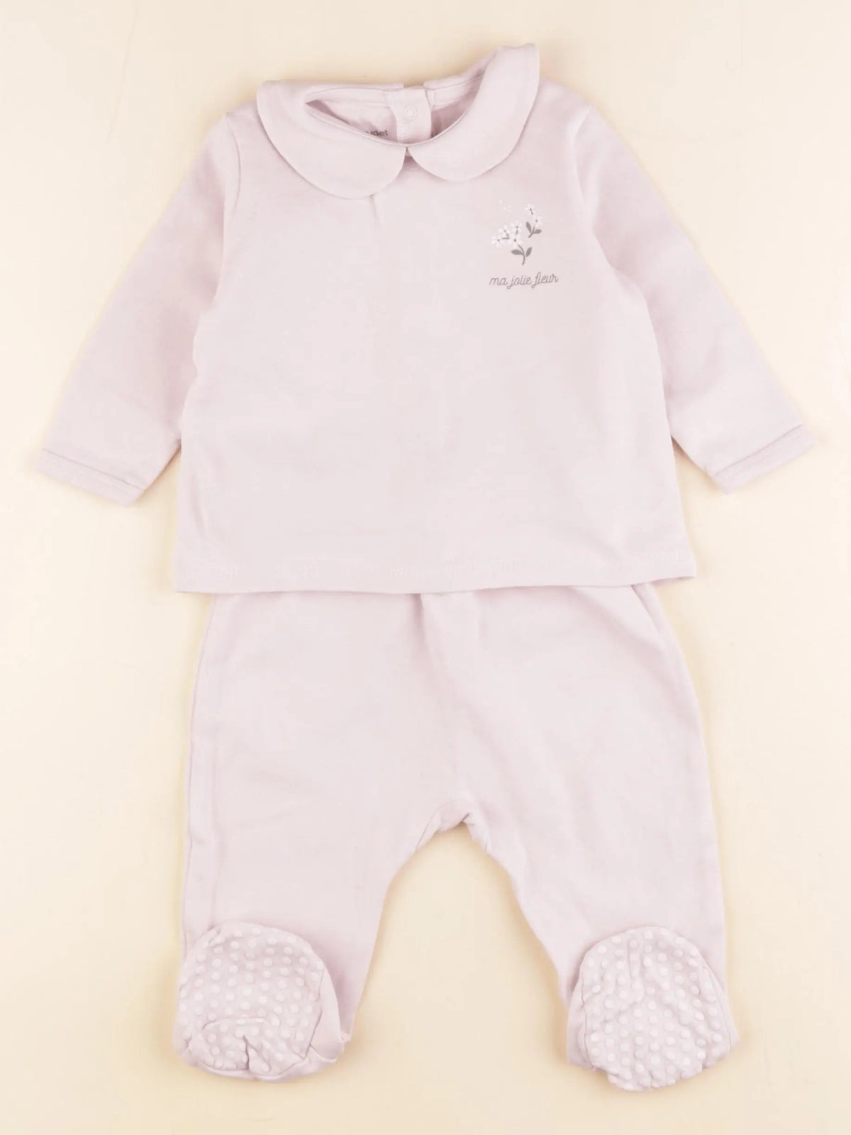 Vertbaudet - pyjama coton violet - 9 mois