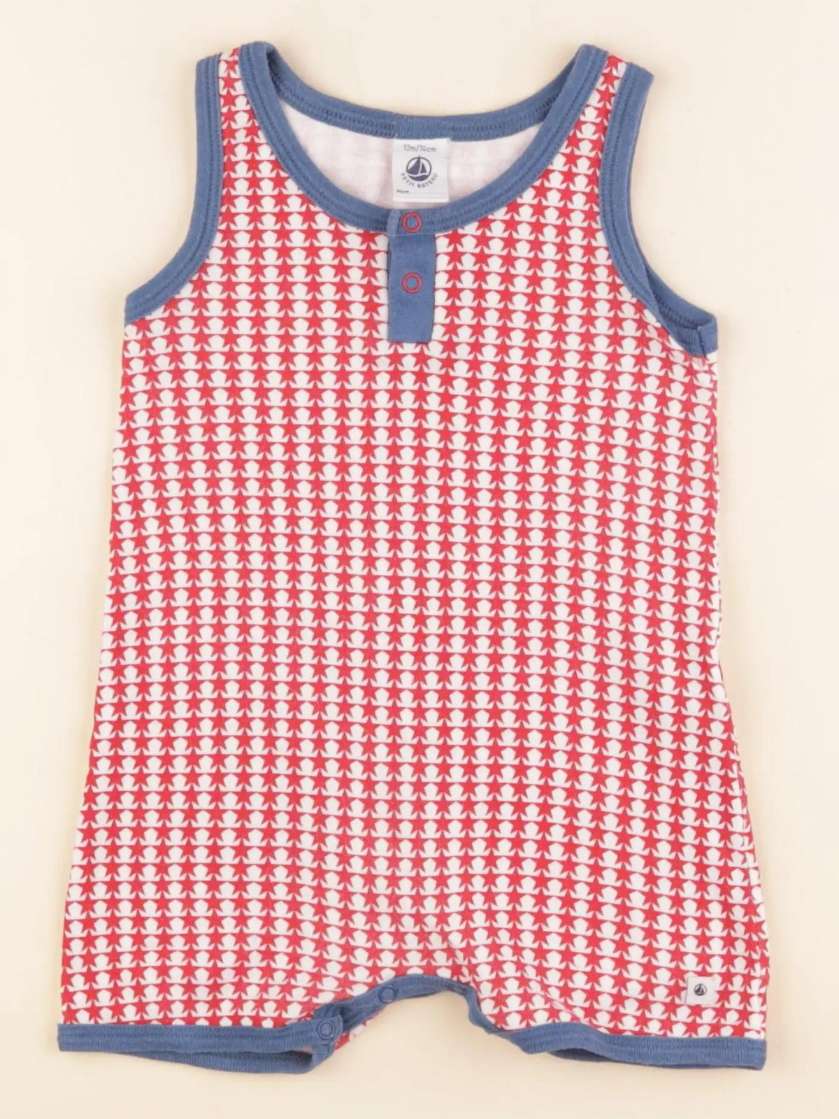 Petit Bateau - combinaison rouge - 12 mois