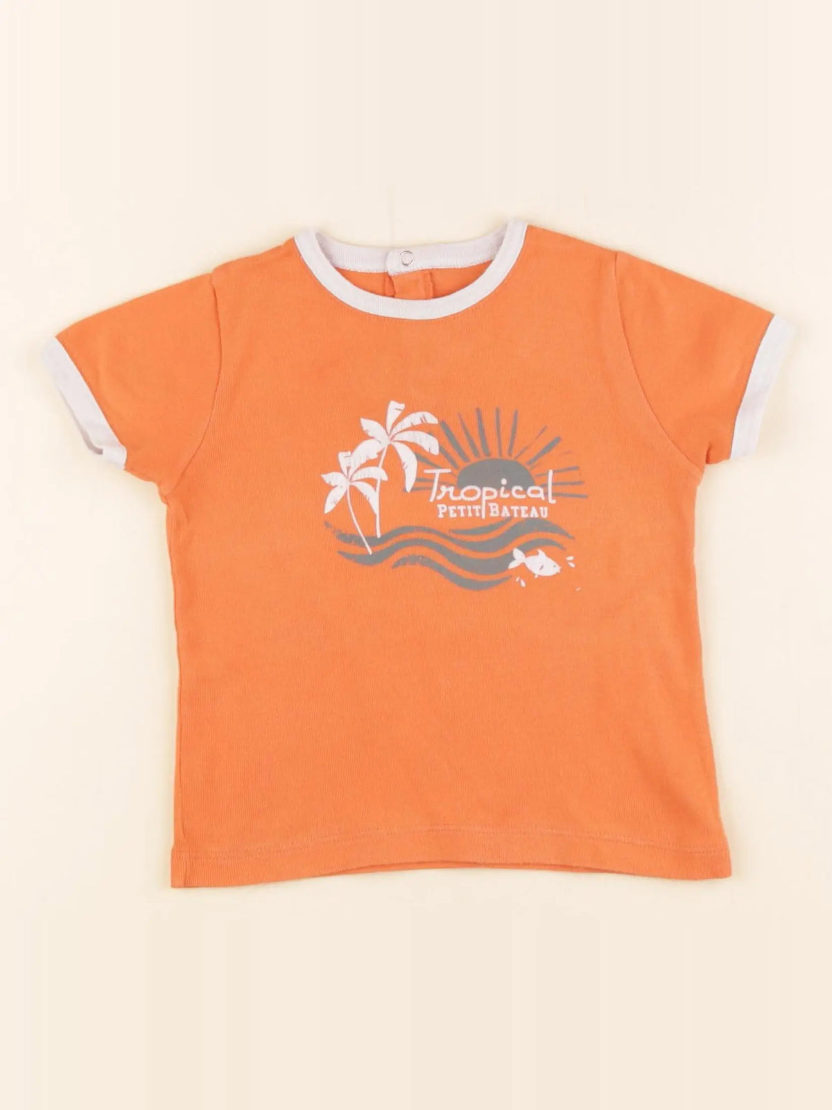 Petit Bateau - tee-shirt orange - 18 mois