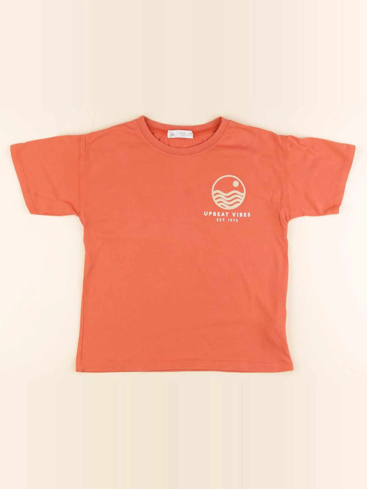 Zara - tee-shirt imprimé au dos orange - 8/9 ans