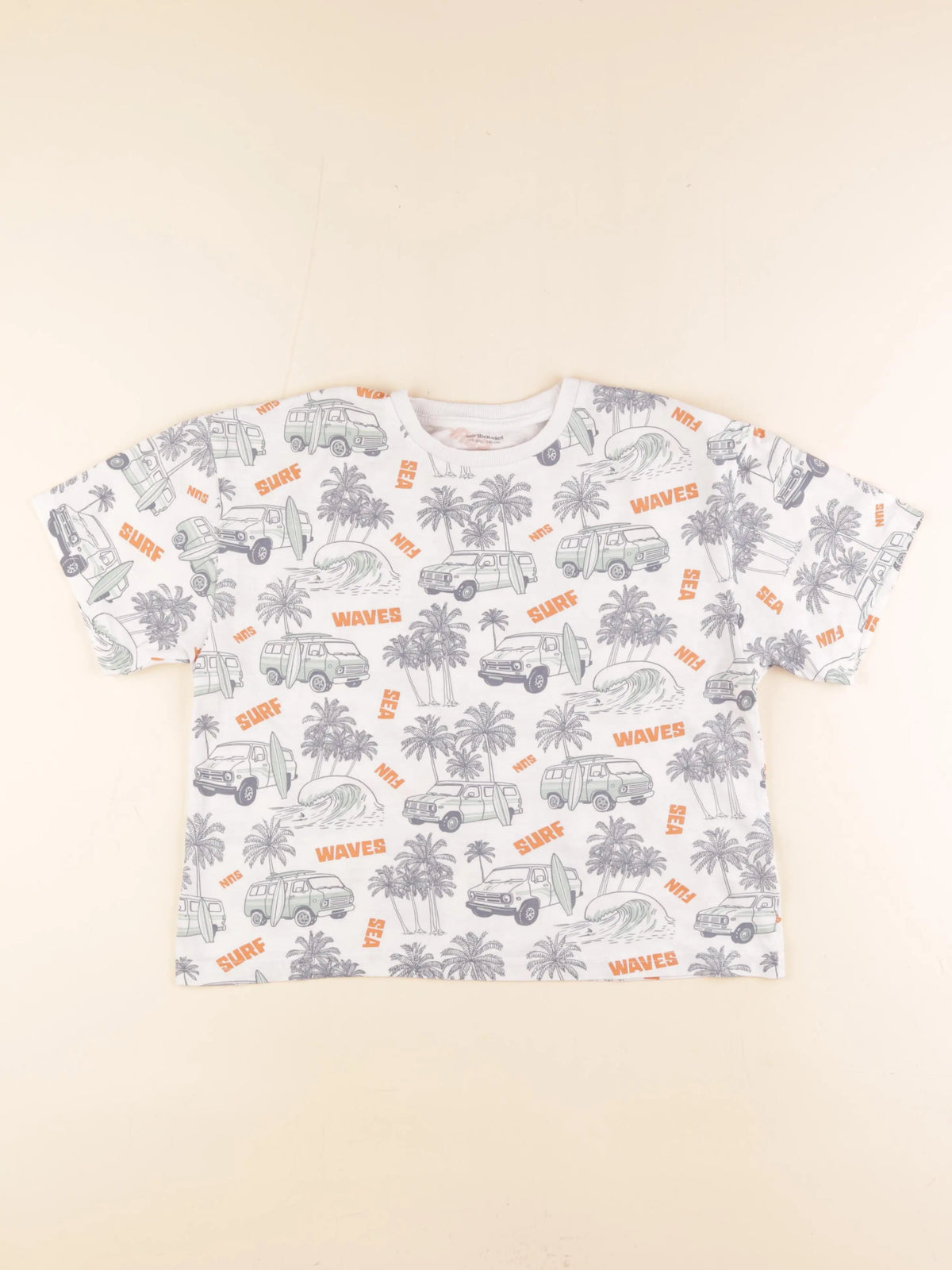 Vertbaudet - tee-shirt blanc, bleu - 10 ans