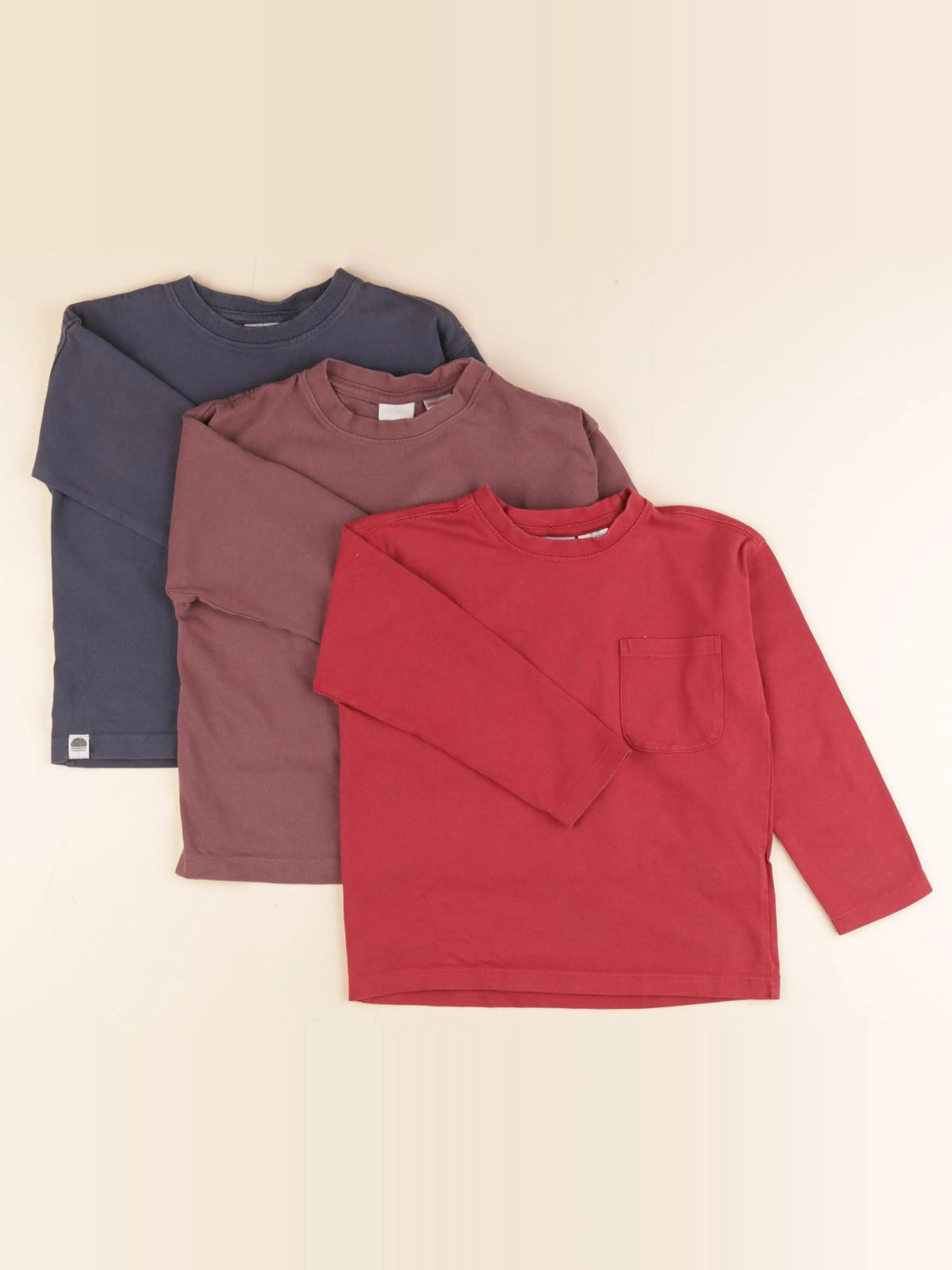 Zara - lot de 3 tee-shirts bleu, rouge - 4 ans