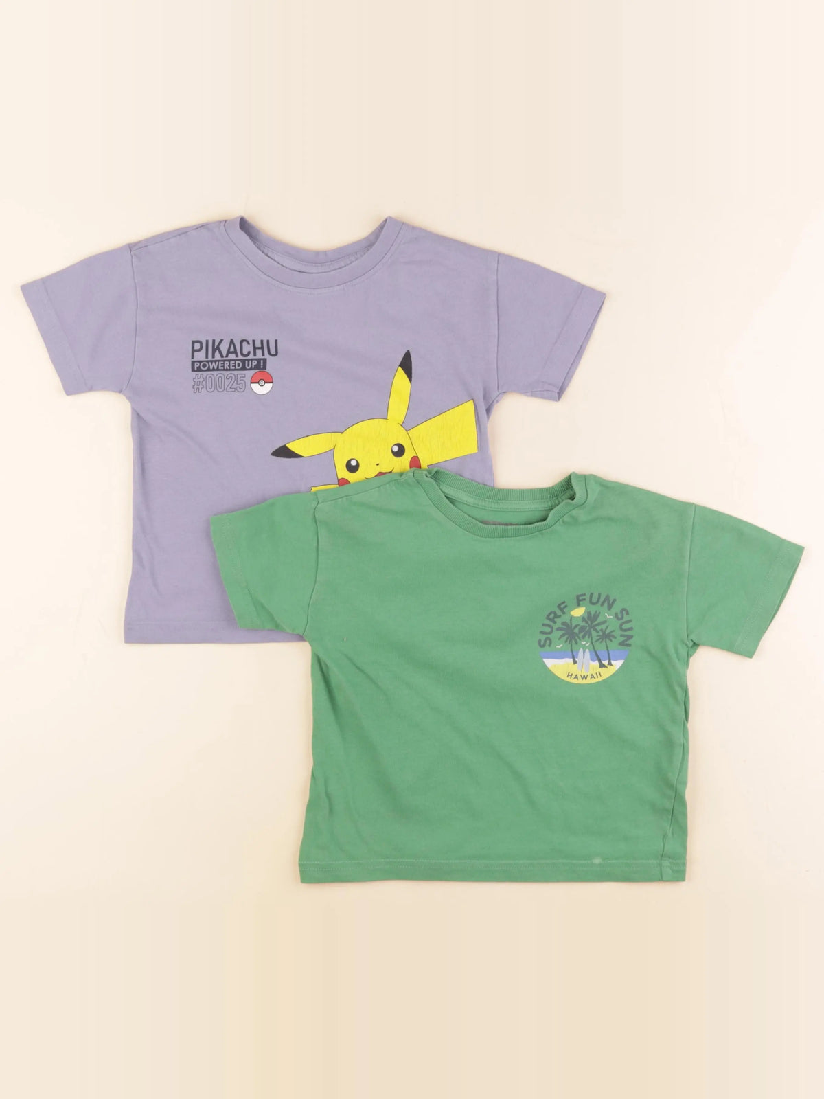 Vertbaudet - lot de 2 tee-shirts bleu, vert - 3 ans