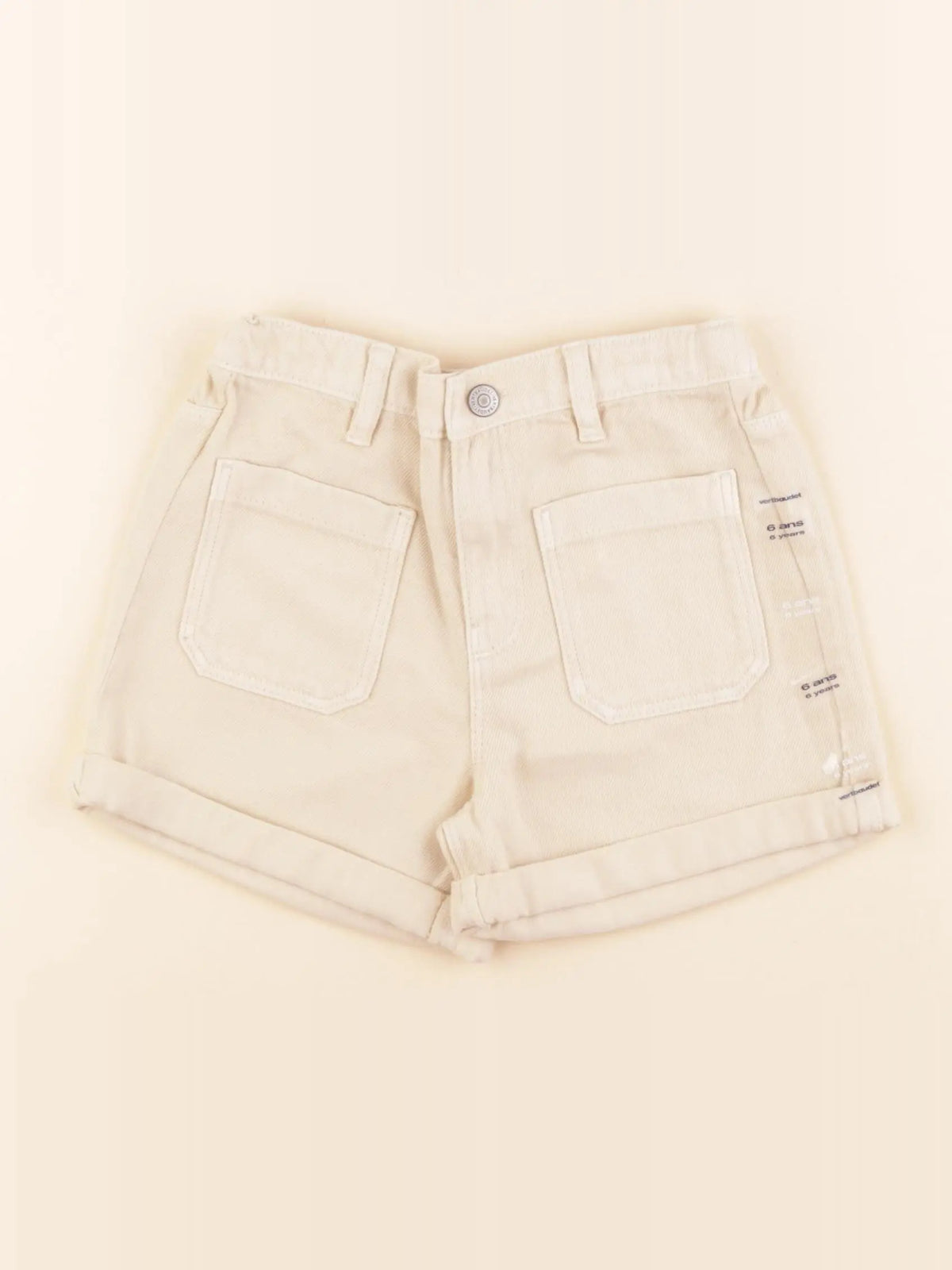 Vertbaudet - short beige - 6 ans