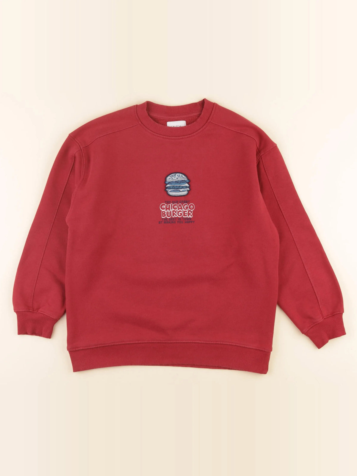 Zara - sweat imprimé au dos rouge - 8/9 ans