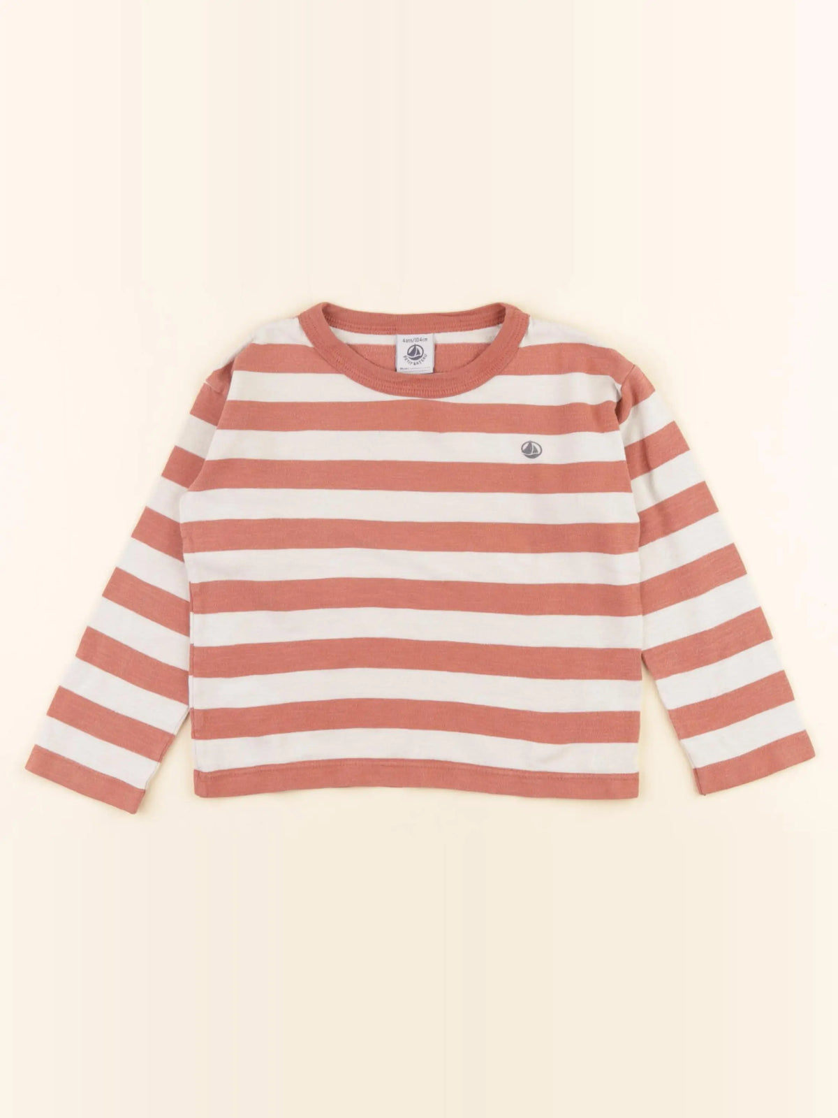 Petit Bateau - tee-shirt beige, rouge - 4 ans