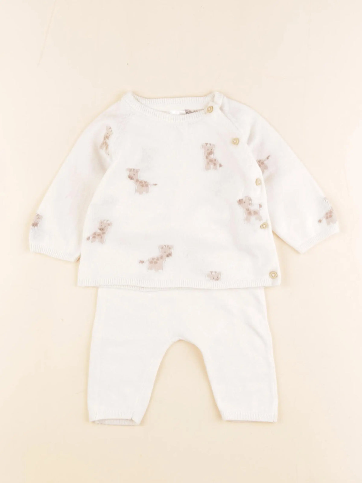 H&M - ensemble beige - 1/2 mois