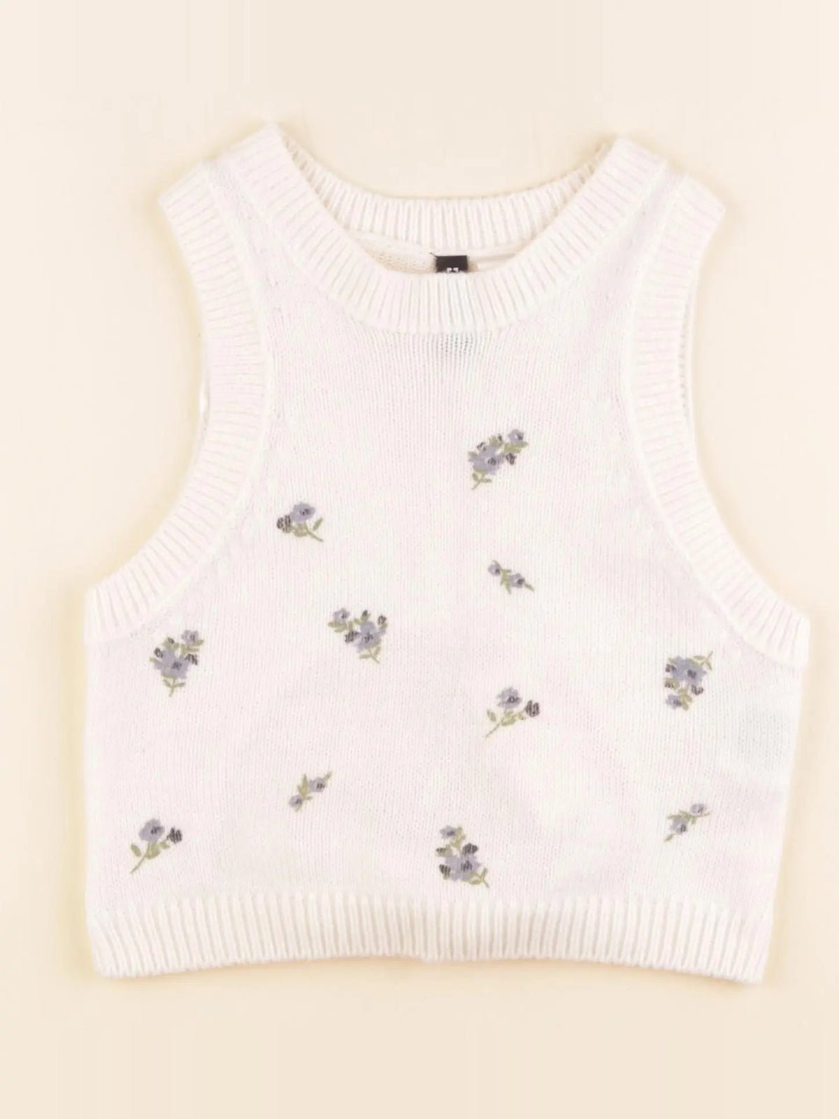 H&M - pull beige, bleu - 10/12 ans