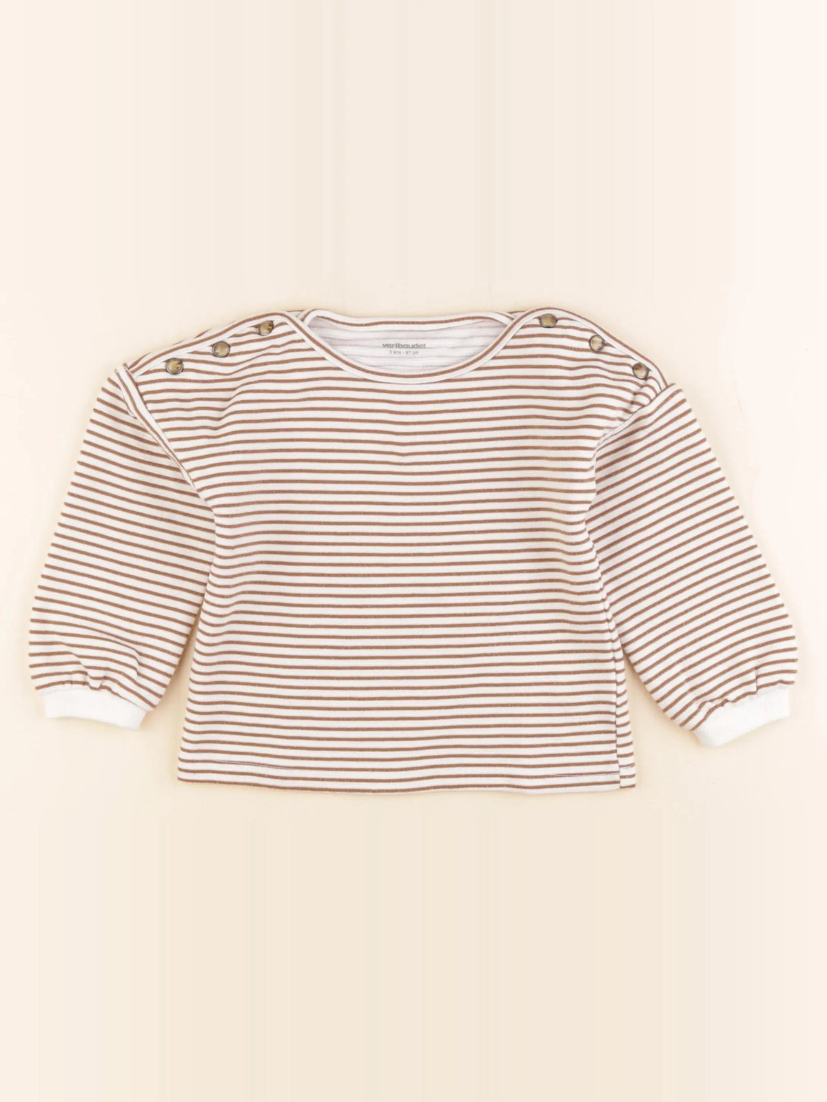 Vertbaudet - sweat marron - 3 ans