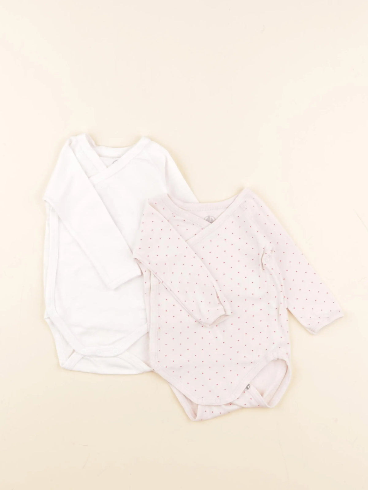 Petit Bateau - lot de 2 bodies en coton rose - 6 mois