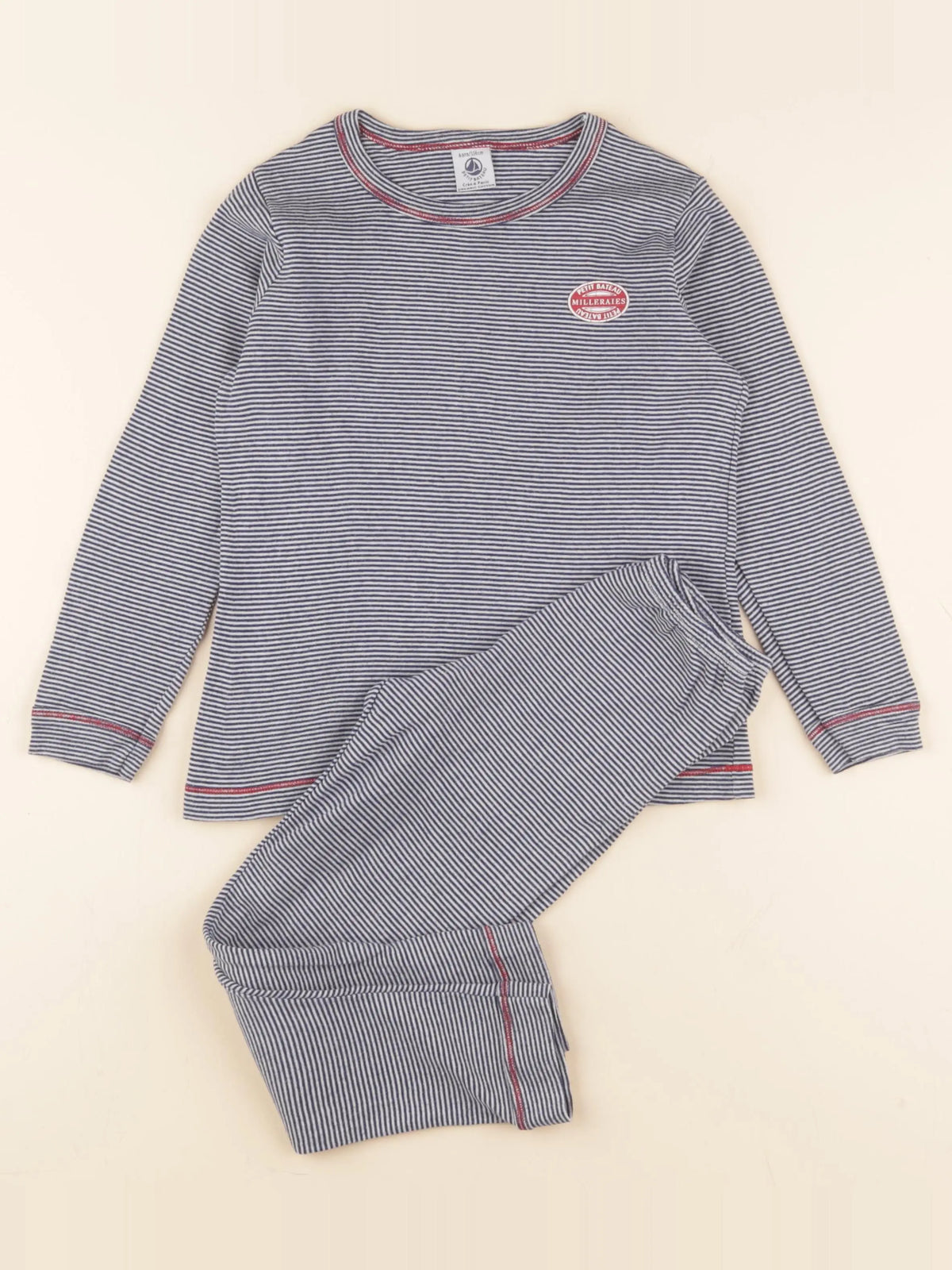 Petit Bateau - pyjama coton bleu - 6 ans