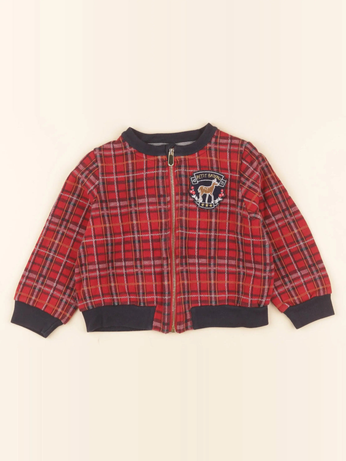 Petit Bateau - veste rouge - 3 ans
