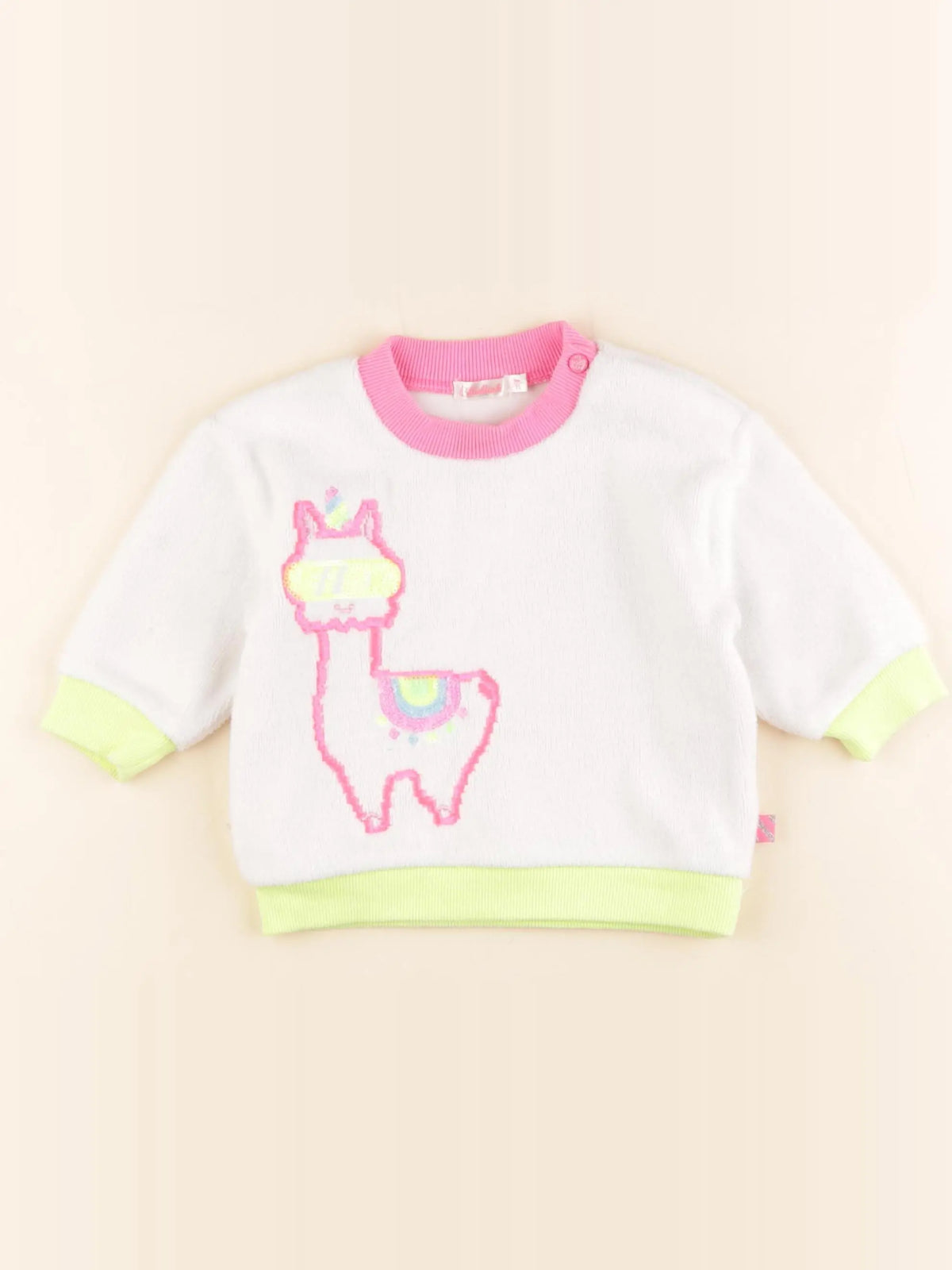 Billie Blush - pull blanc, rose, jaune - 9 mois