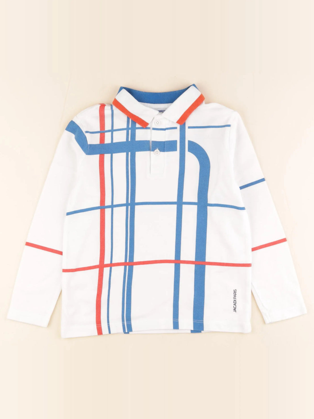 Jacadi - polo blanc, bleu - 6 ans