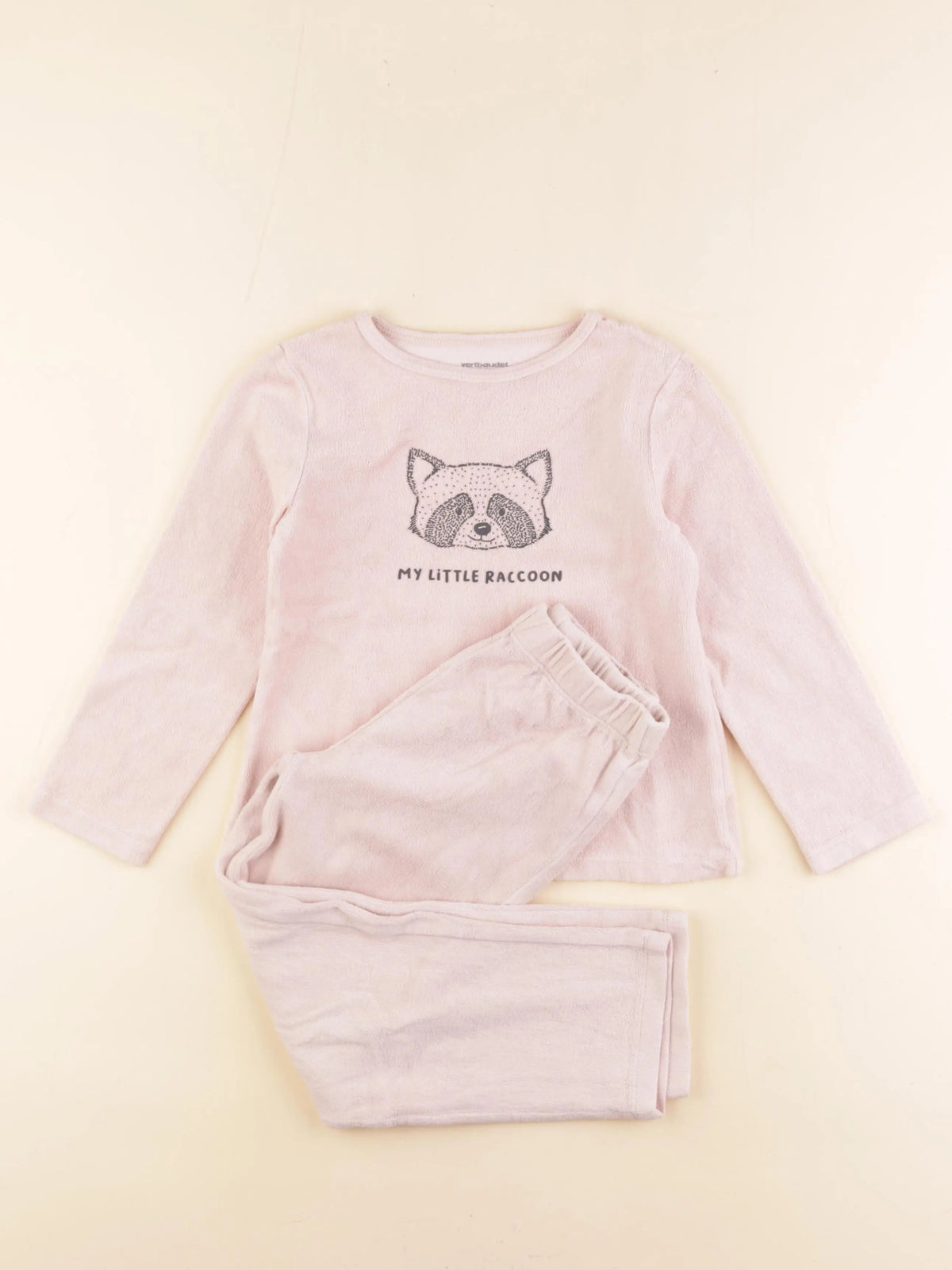 Vertbaudet - pyjama velours rose - 6 ans