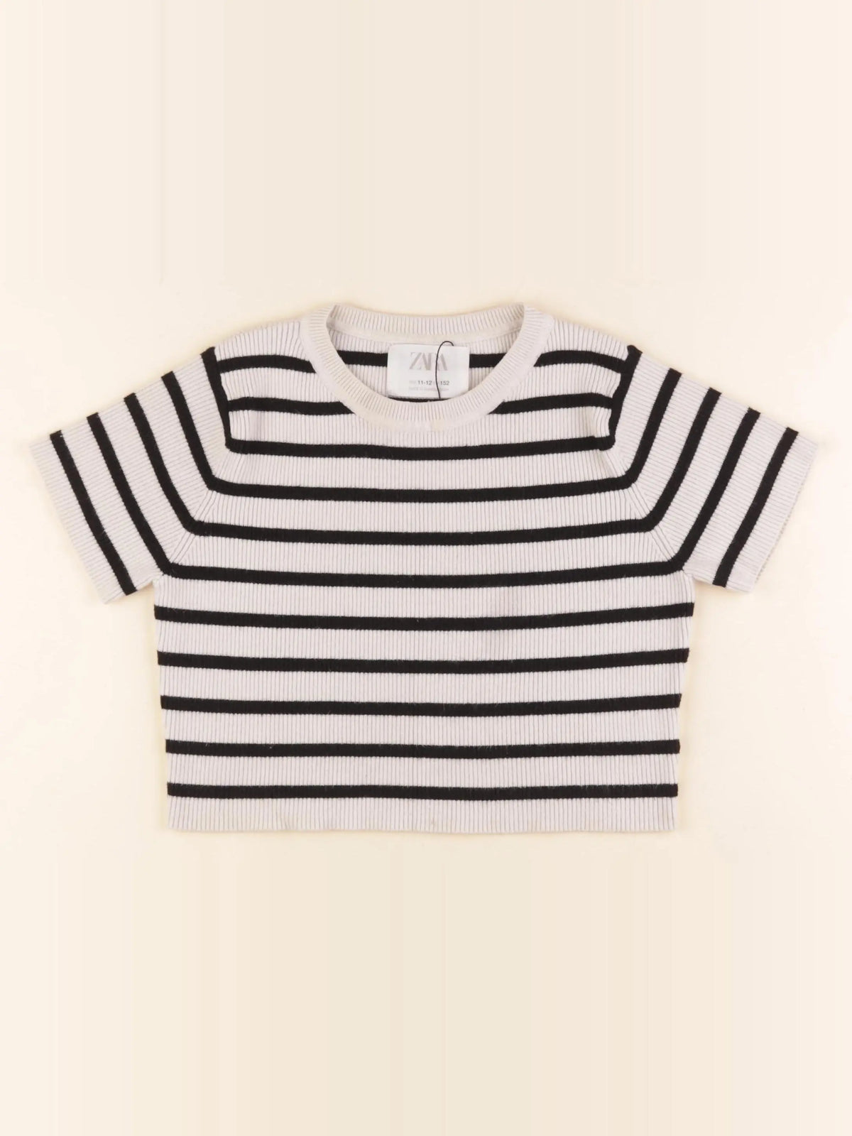 Zara - tee-shirt blanc, noir - 11/12 ans