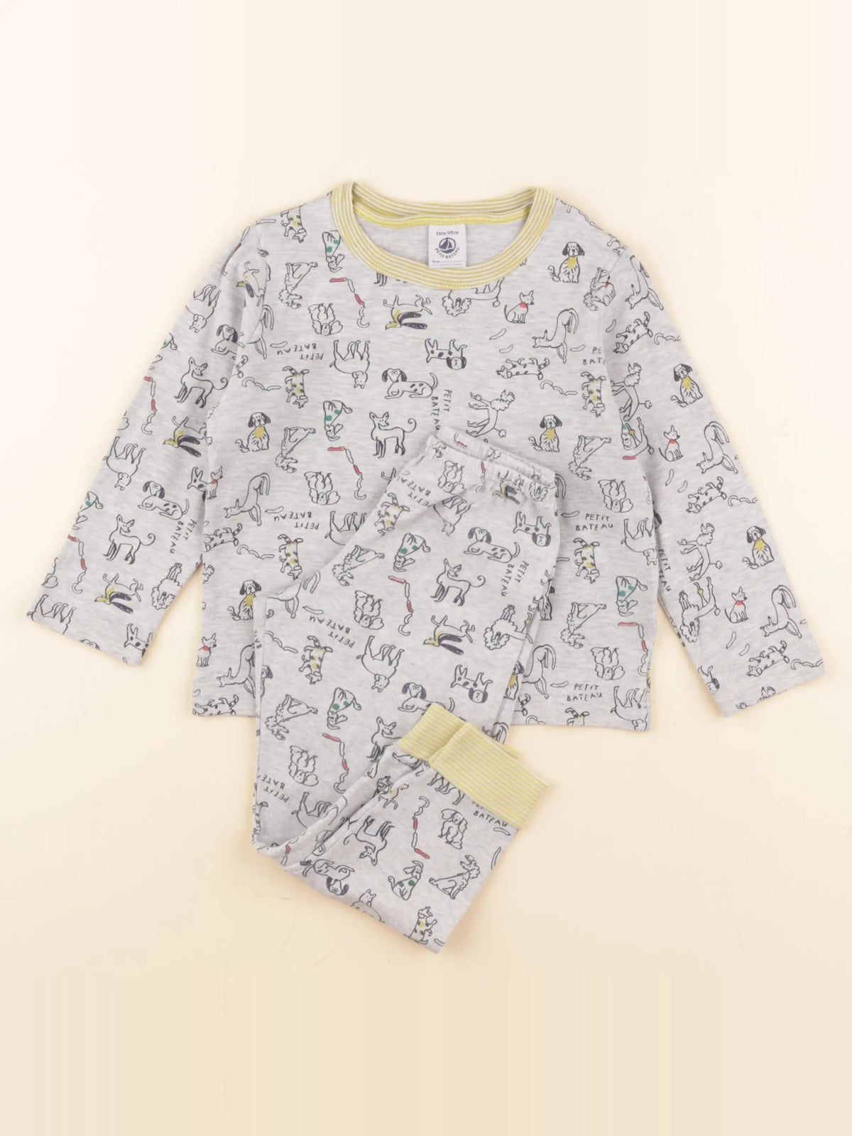 Petit Bateau - pyjama coton gris - 3 ans
