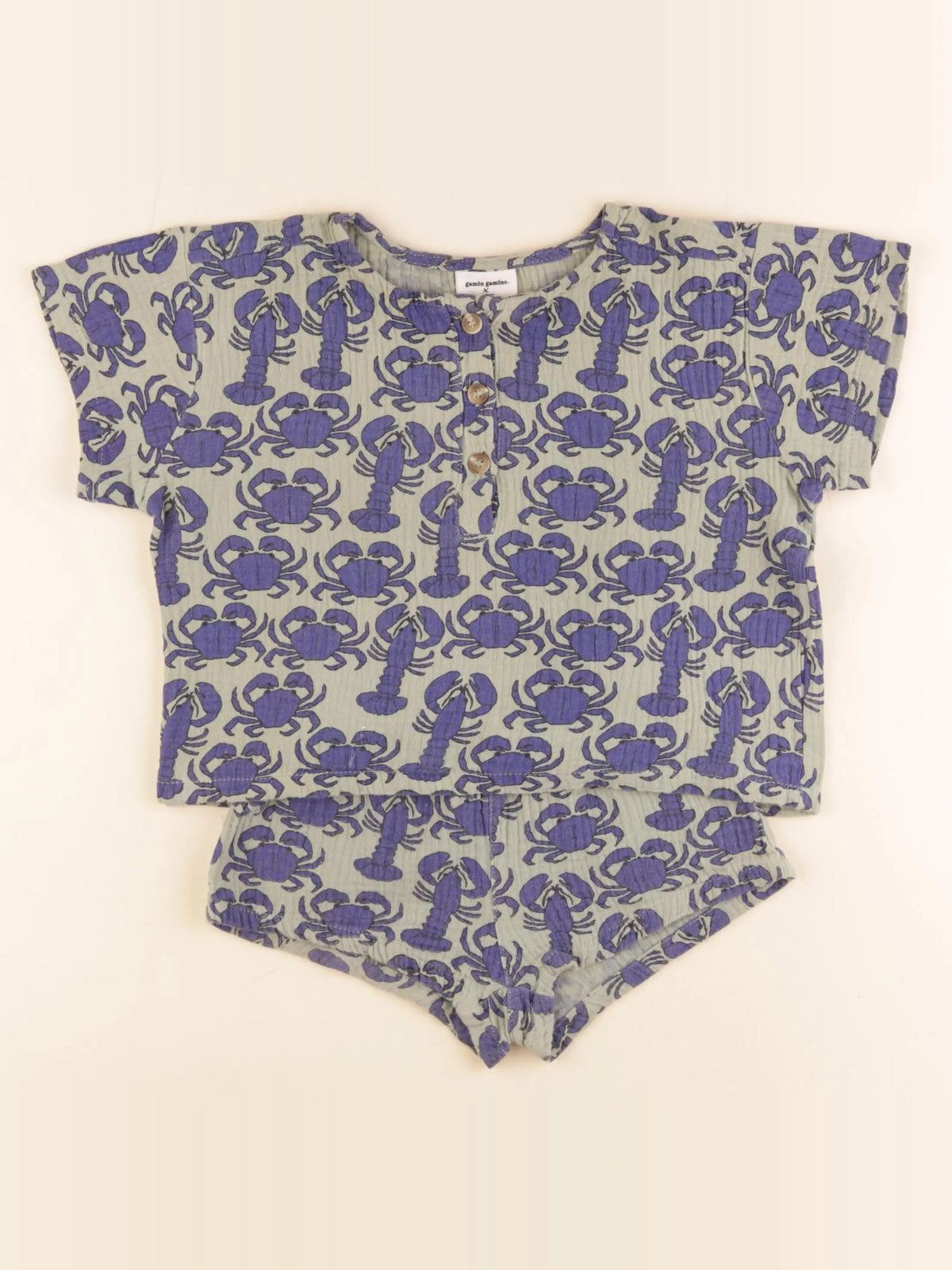 Gamin gamine - ensemble vert - 2 ans