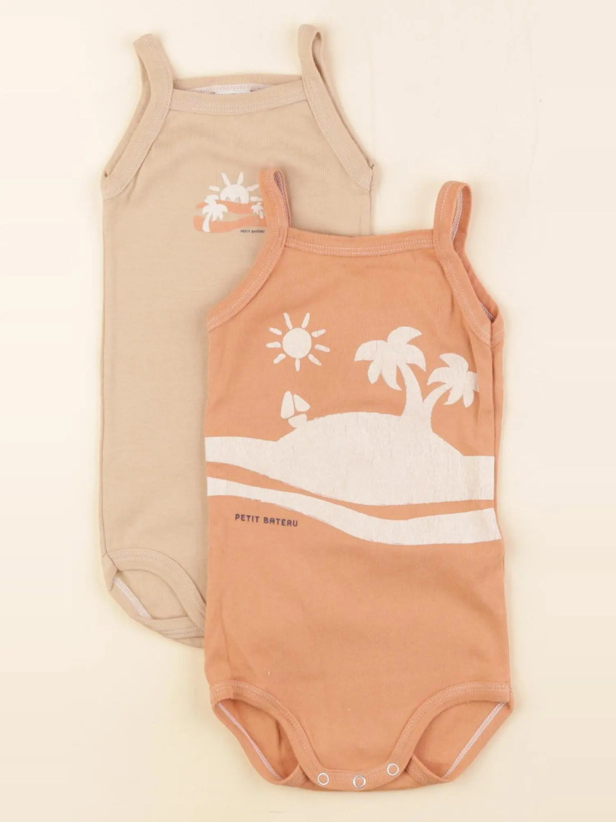 Petit Bateau - body marron - 9 mois