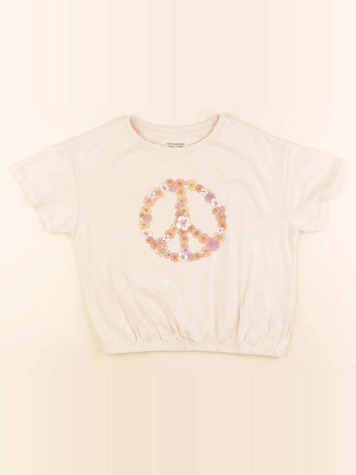 Vertbaudet - tee-shirt beige - 5 ans