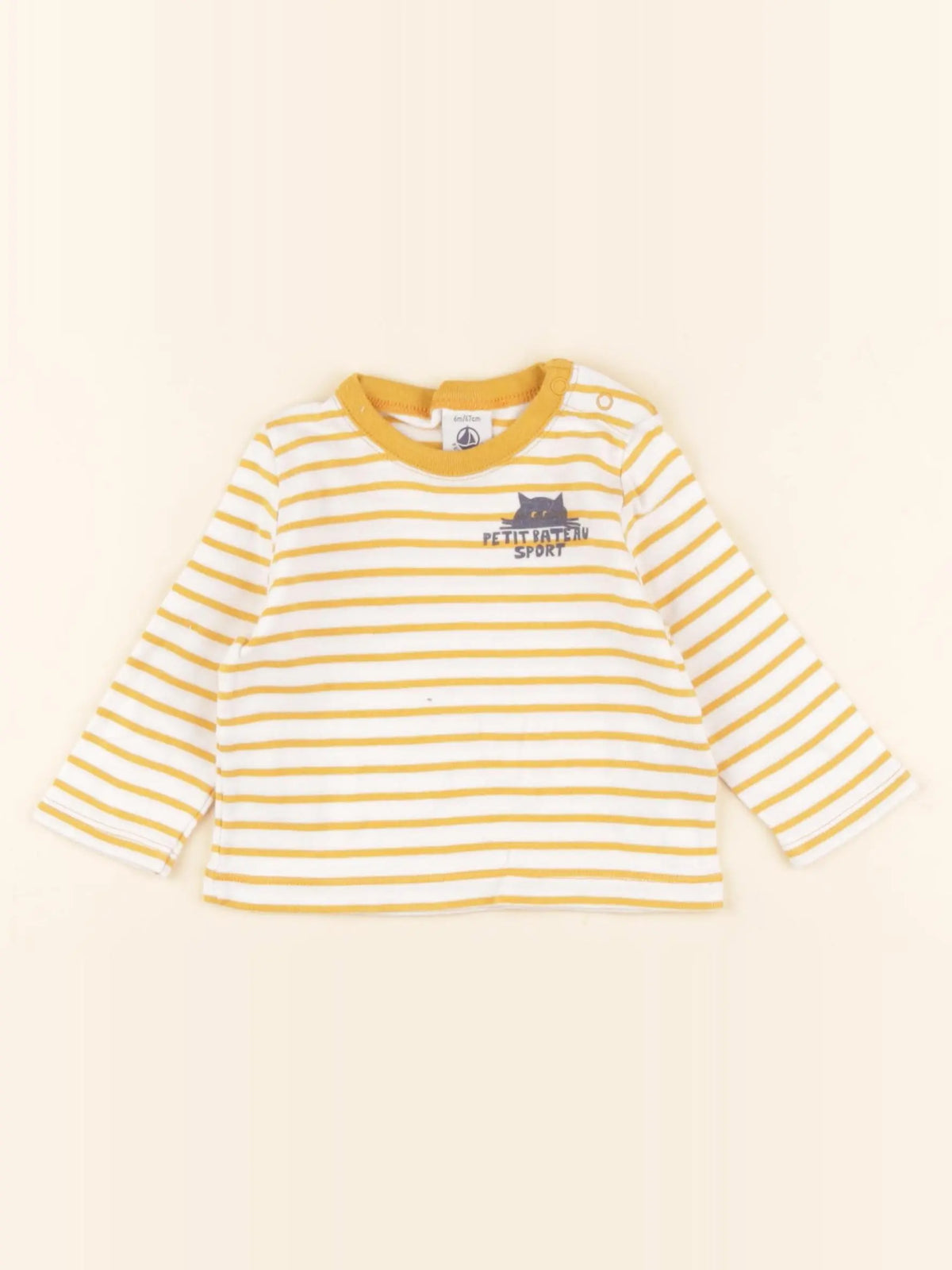 Petit Bateau - tee-shirt jaune - 6 mois