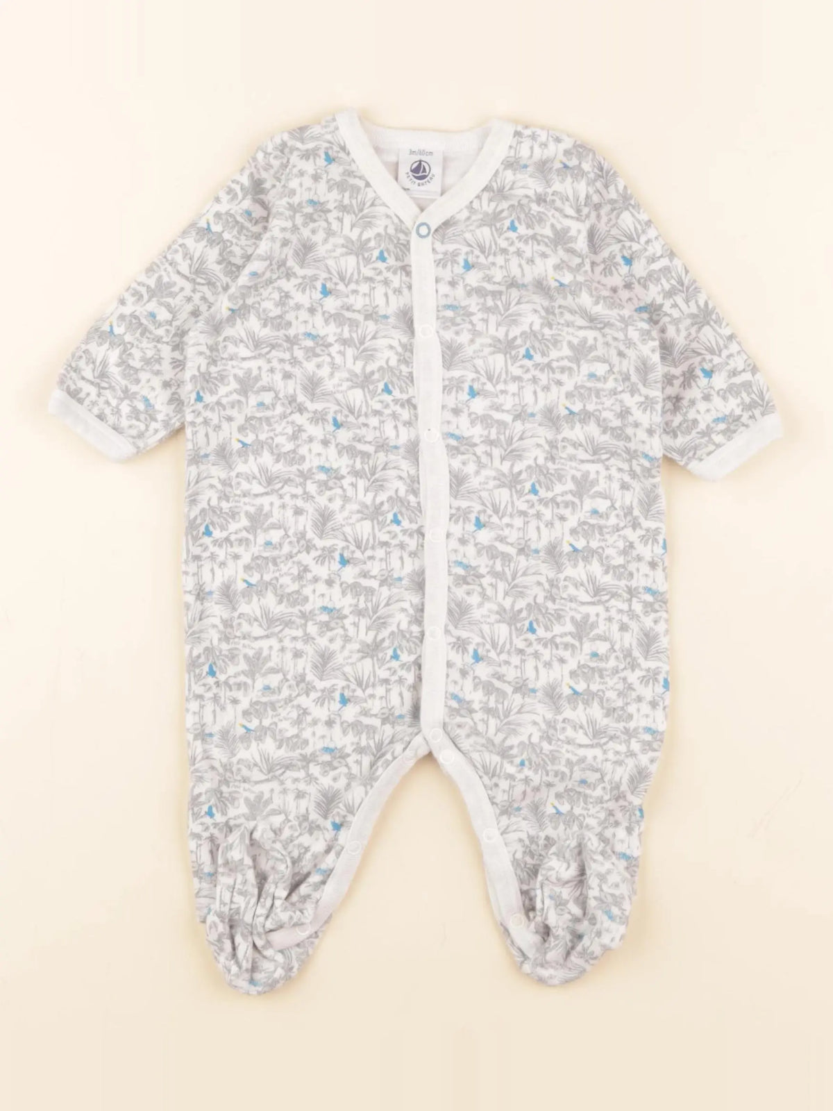 Petit Bateau - pyjama coton gris - 3 mois