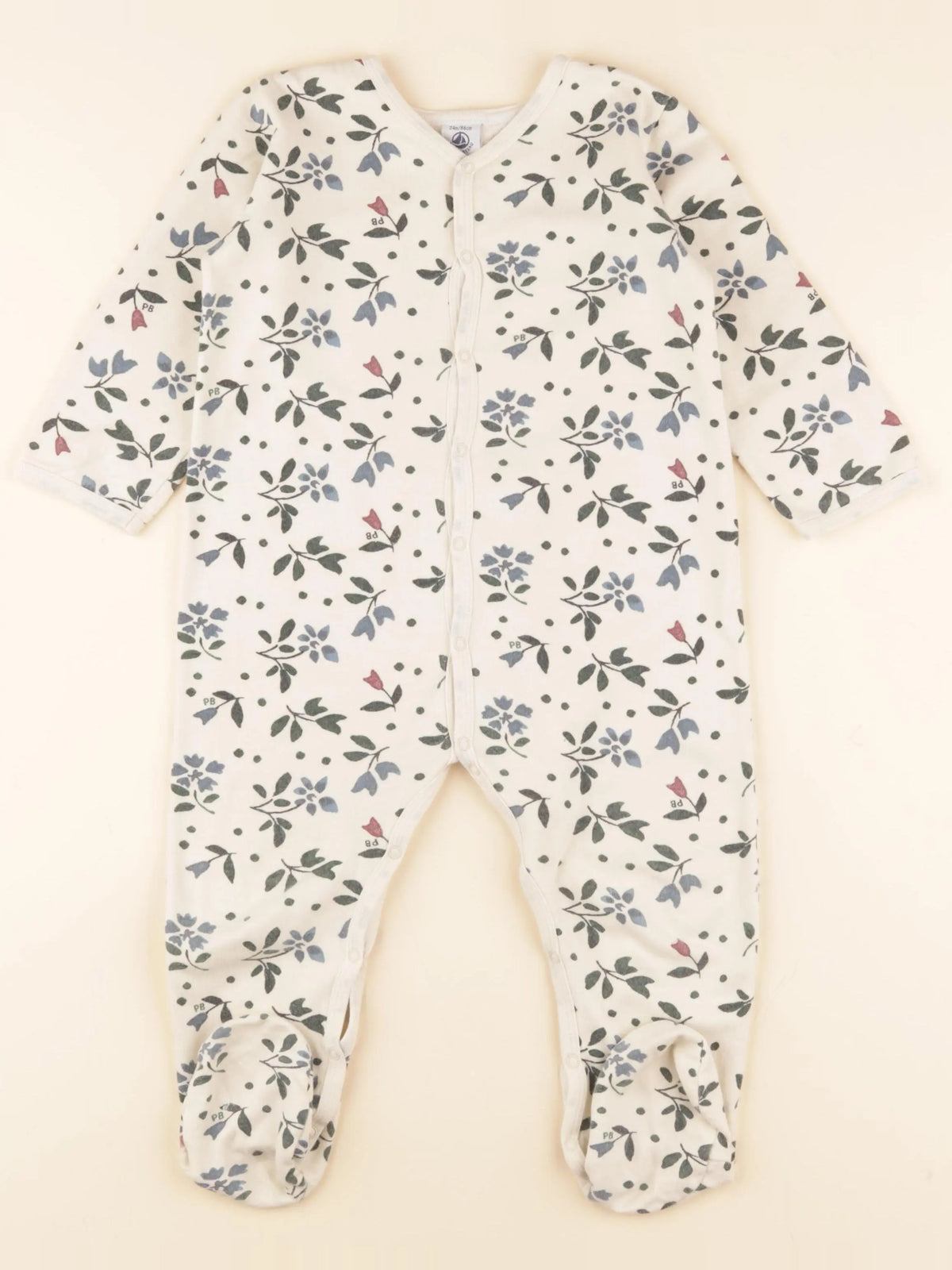 Petit Bateau - pyjama coton beige - 24 mois
