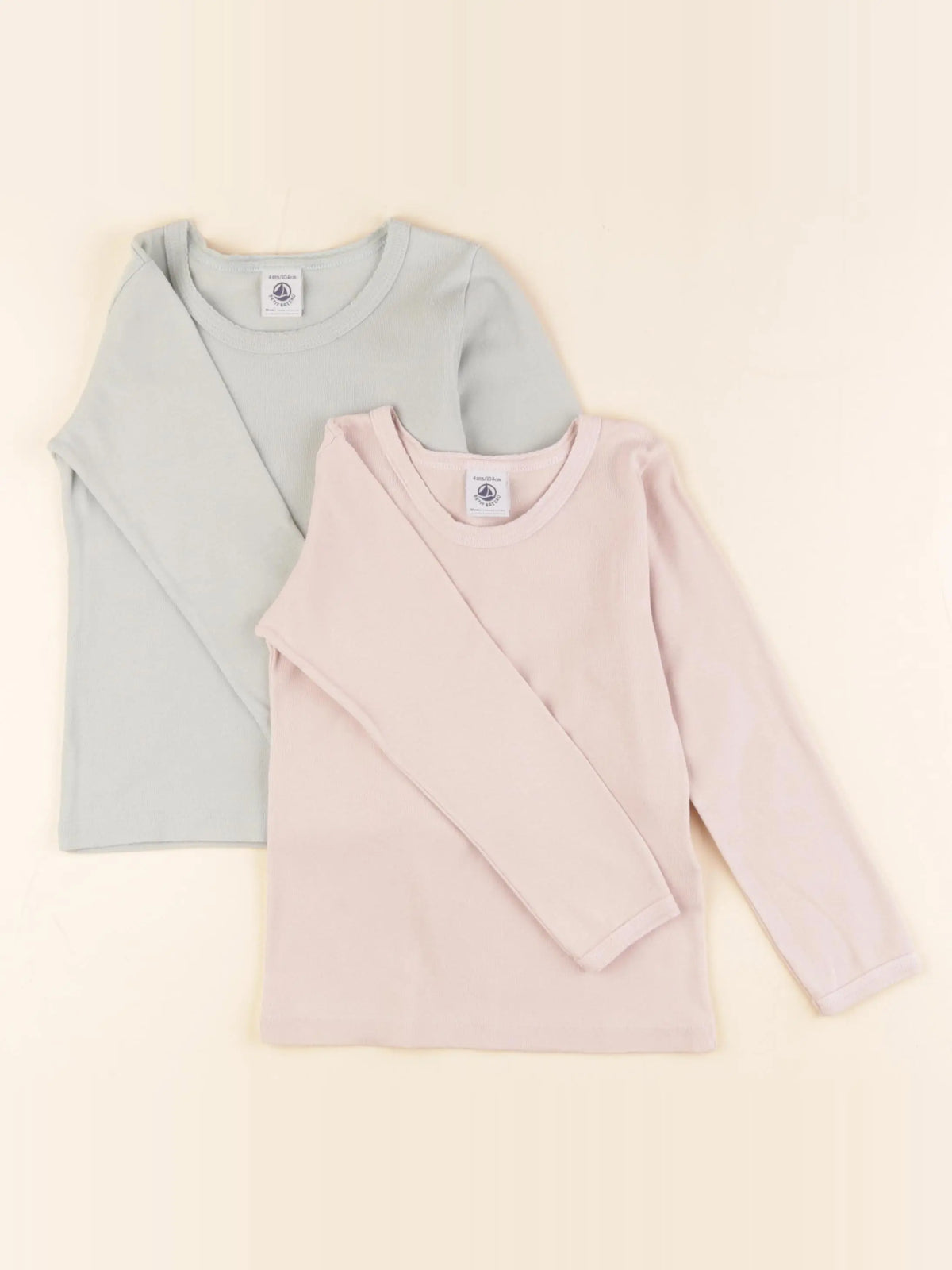 Petit Bateau - lot de 2 maillots de corps rose, vert - 4 ans
