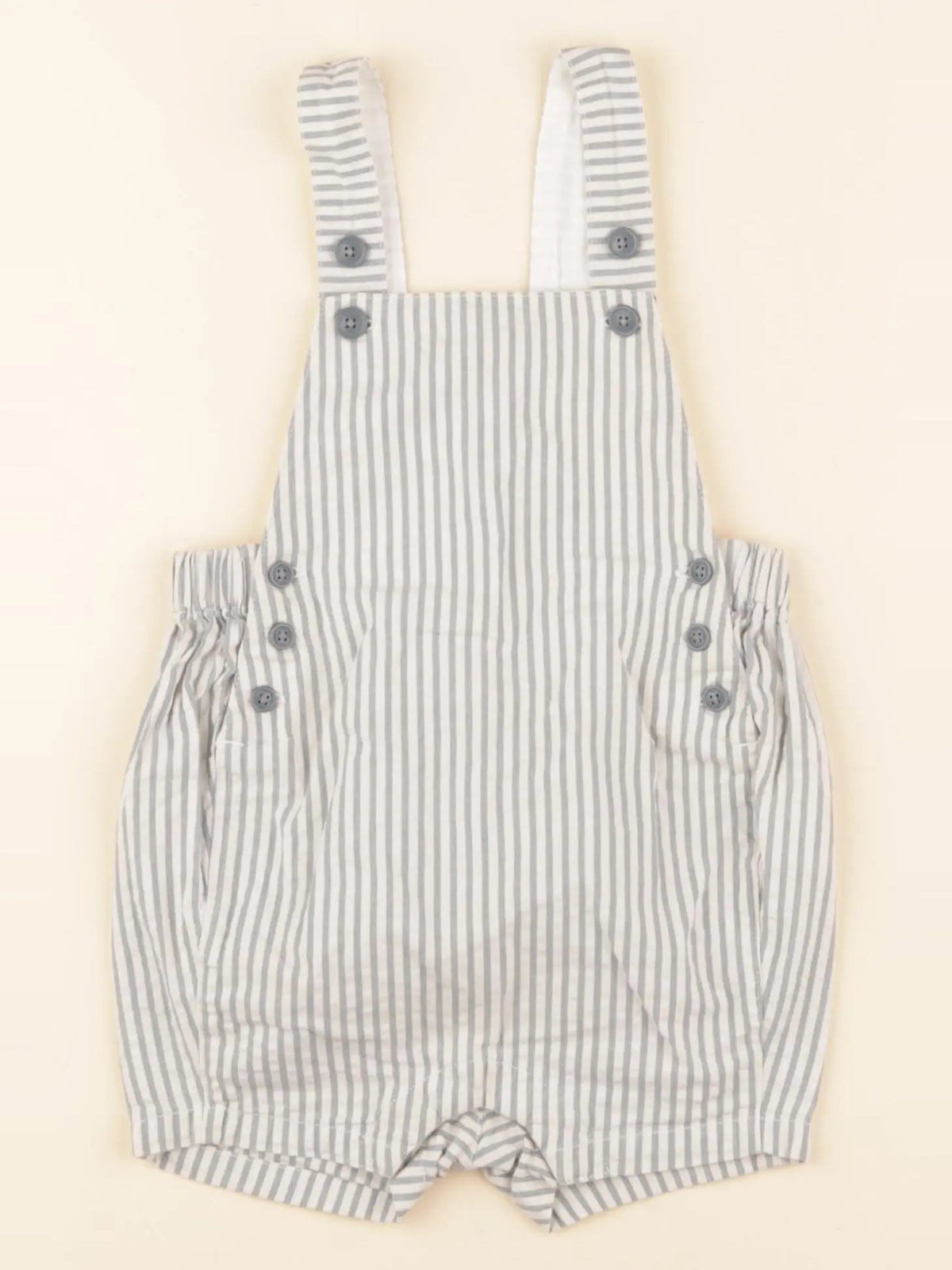 Petit Bateau - salopette beige, bleu - 6 mois