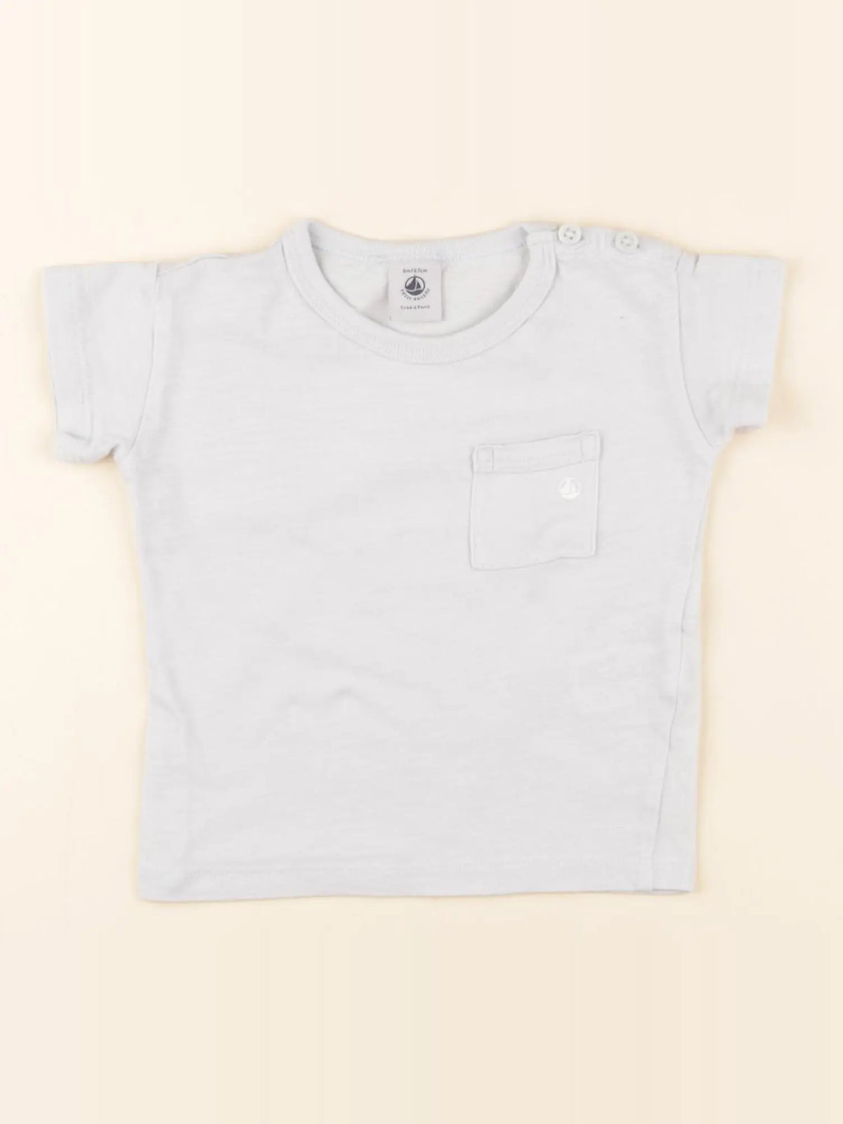 Petit Bateau - tee-shirt bleu - 6 mois