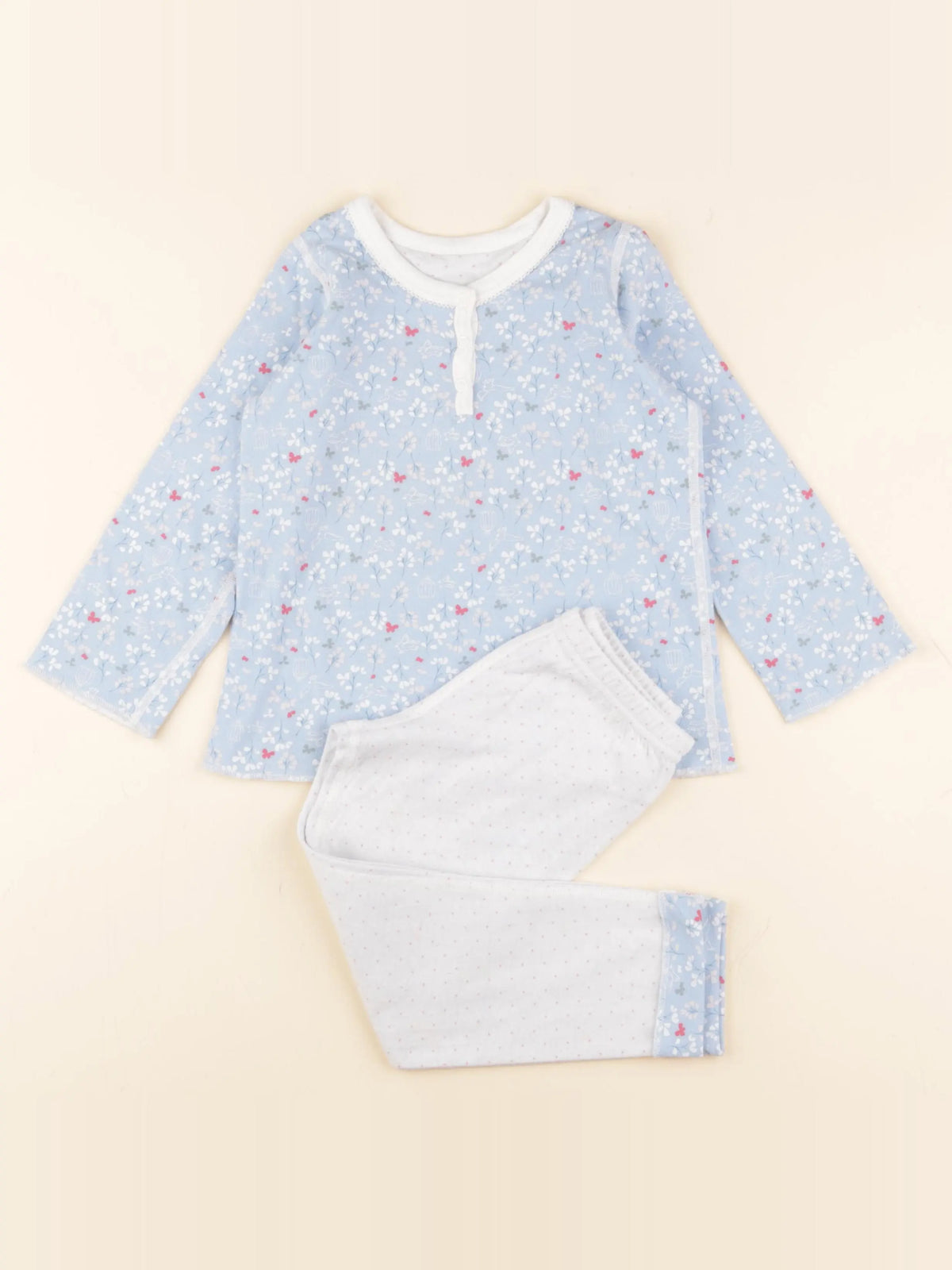 Petit Bateau - pyjama coton bleu - 4 ans