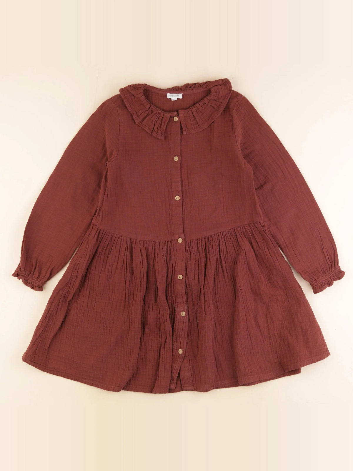 Vertbaudet - robe marron - 8 ans